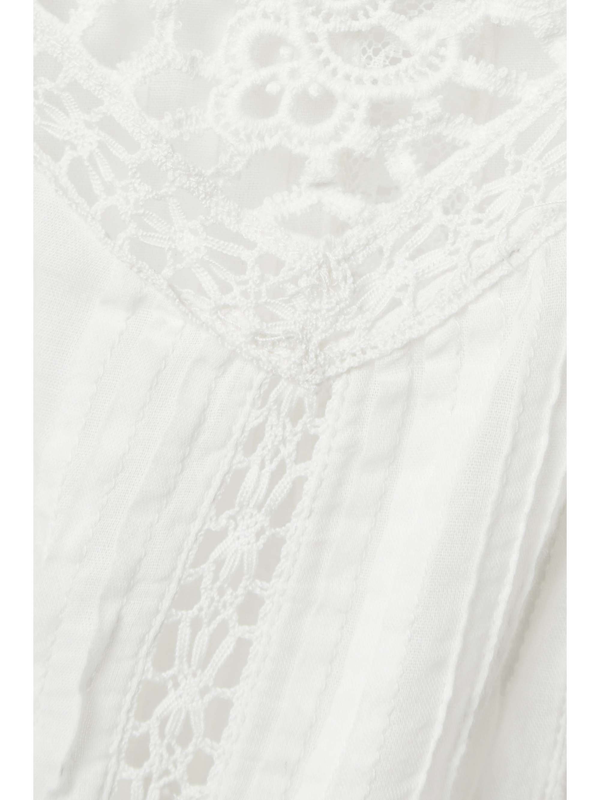 DÔEN Amaya crochet-trimmed pintucked organic cotton-voile blouse
