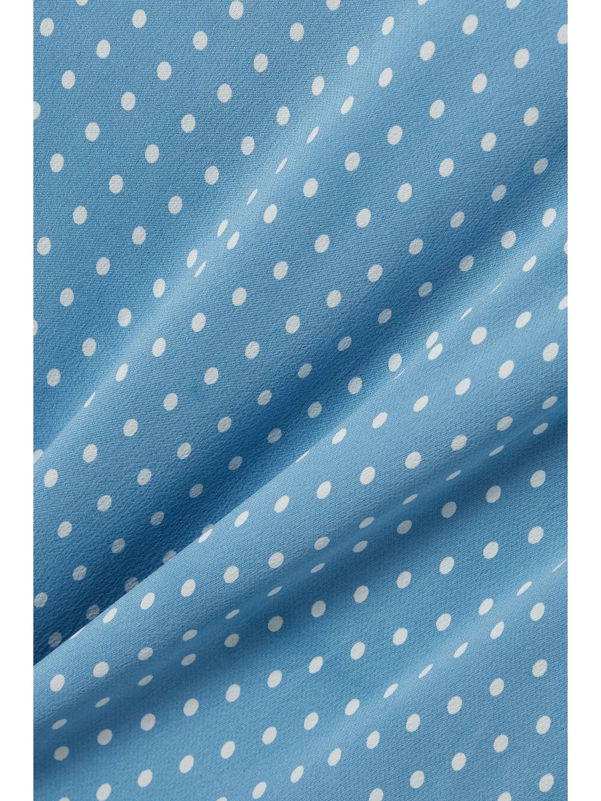 DÔEN Calsi ruffled polka-dot silk midi dress