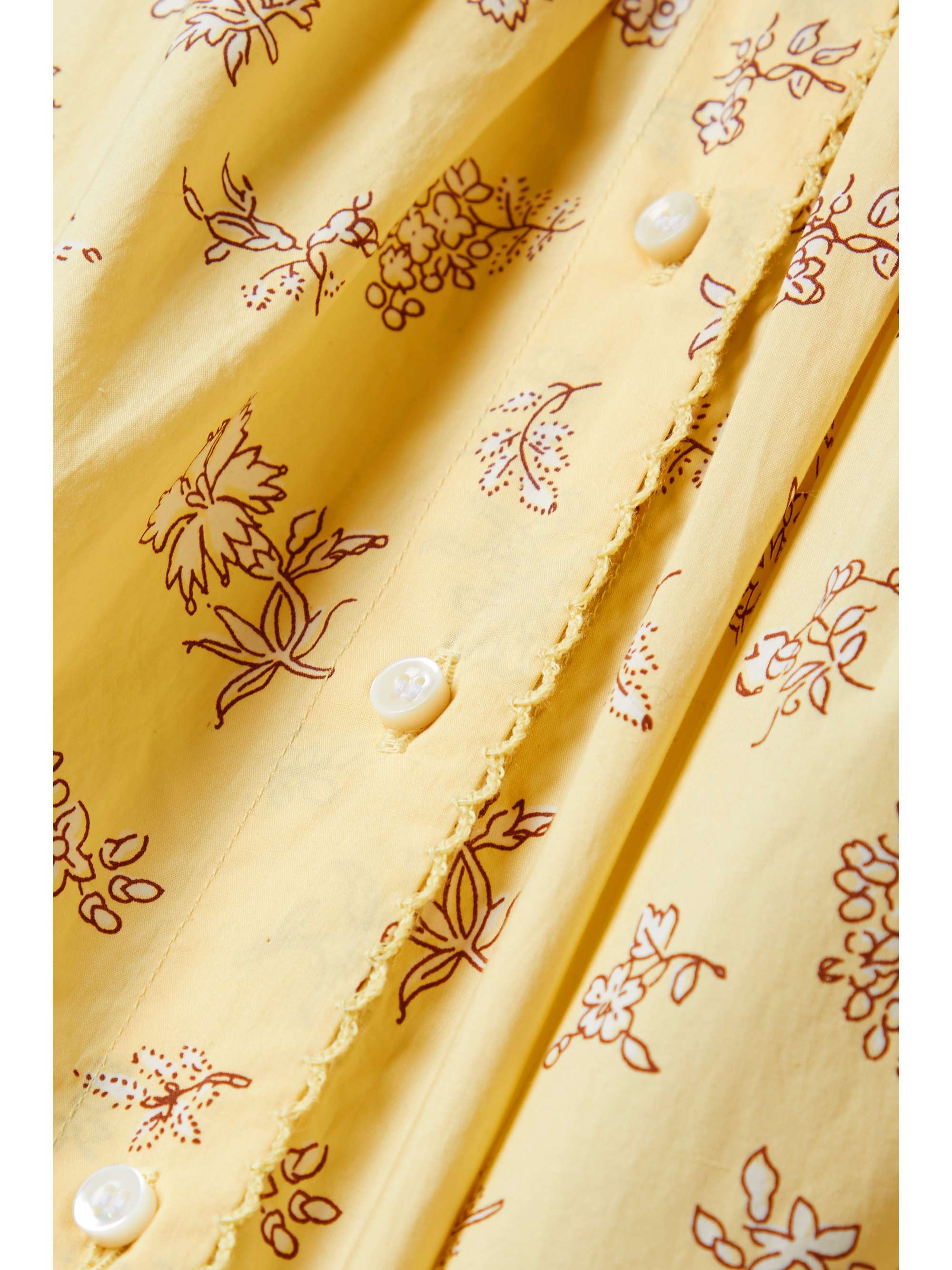 DÔEN Tennessee picot-trimmed floral-print organic cotton-poplin blouse