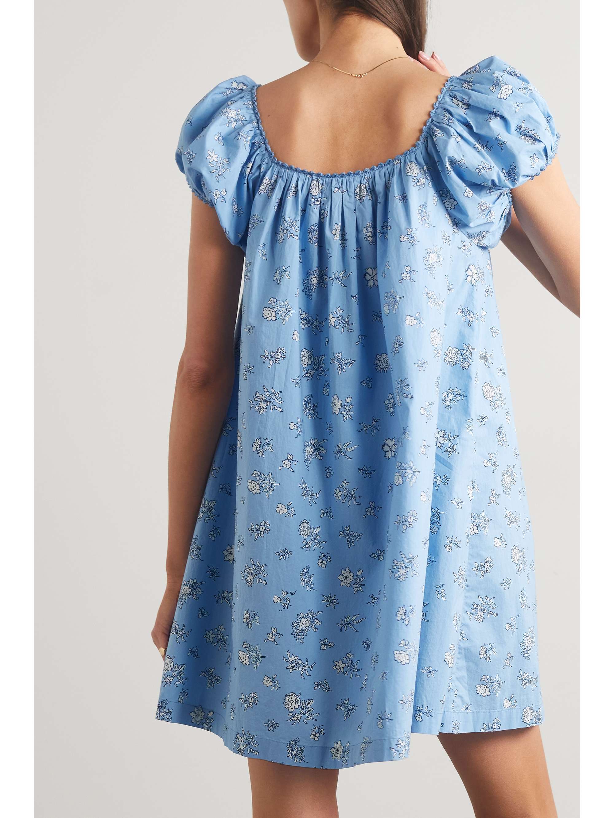 DÔEN Julie floral-print organic cotton-poplin mini dress