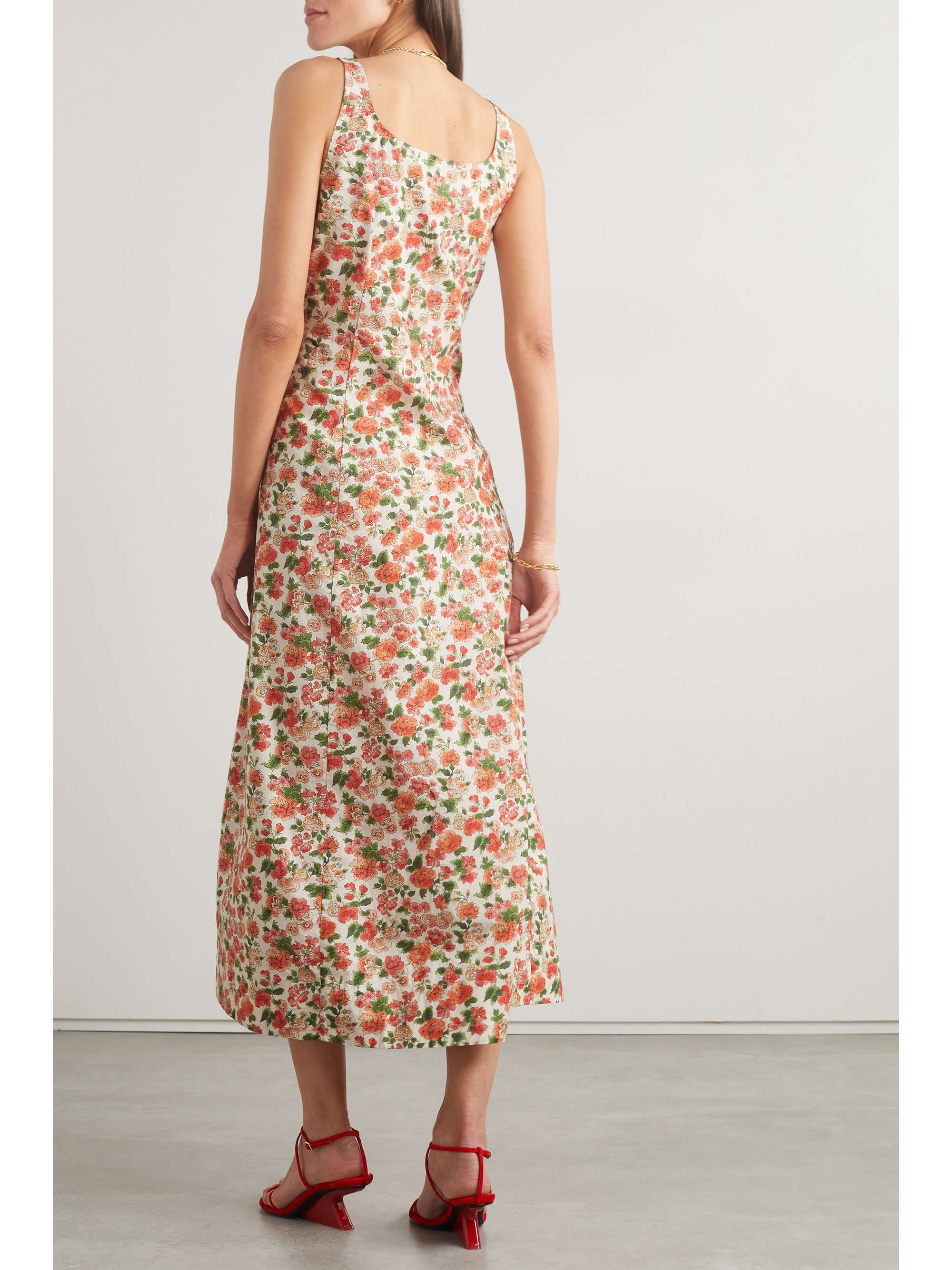 DÔEN Lantana floral-print organic cotton-poplin midi dress | NET-A-PORTER