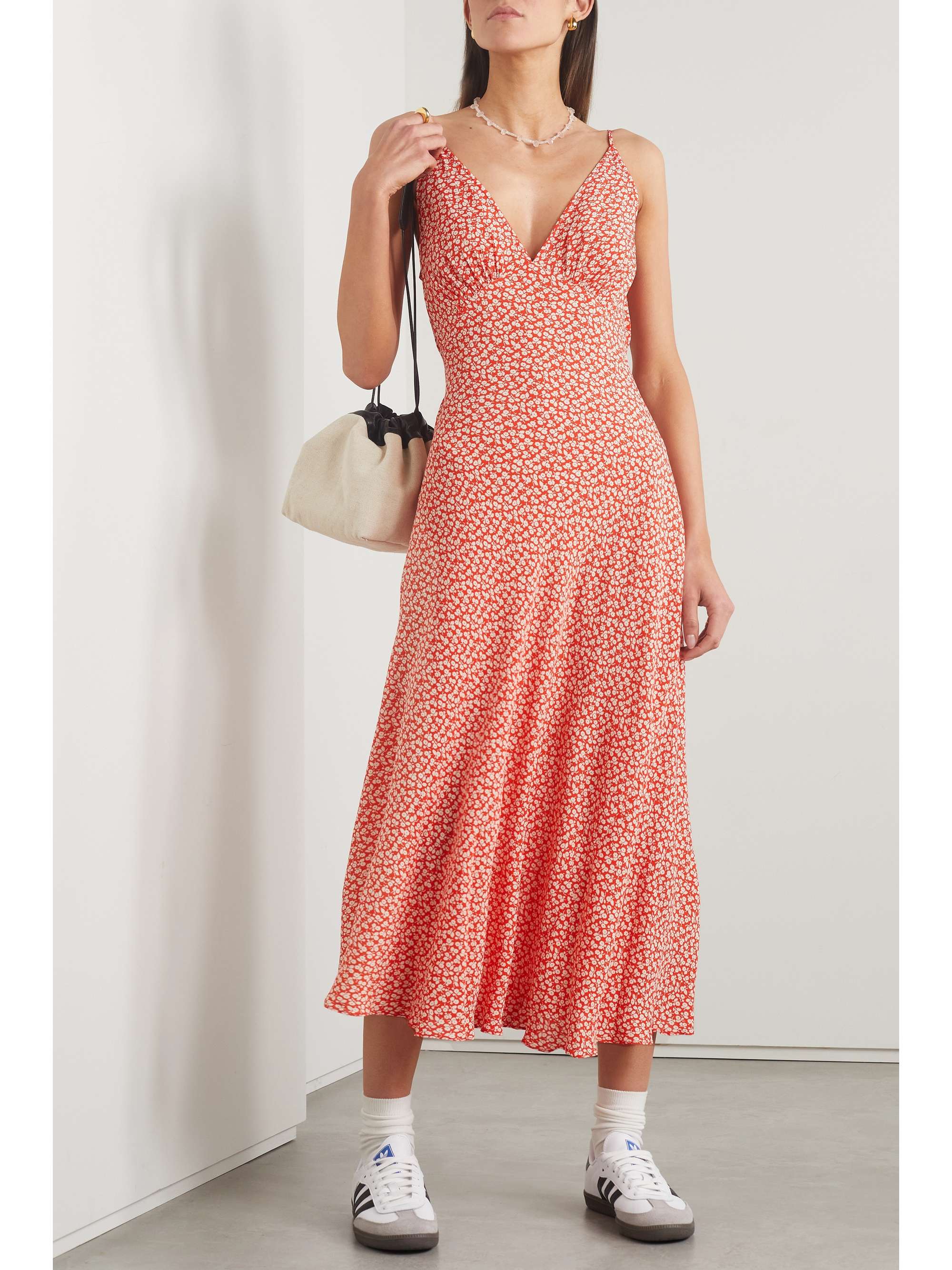 DÔEN Sonia floral-print crepe midi dress