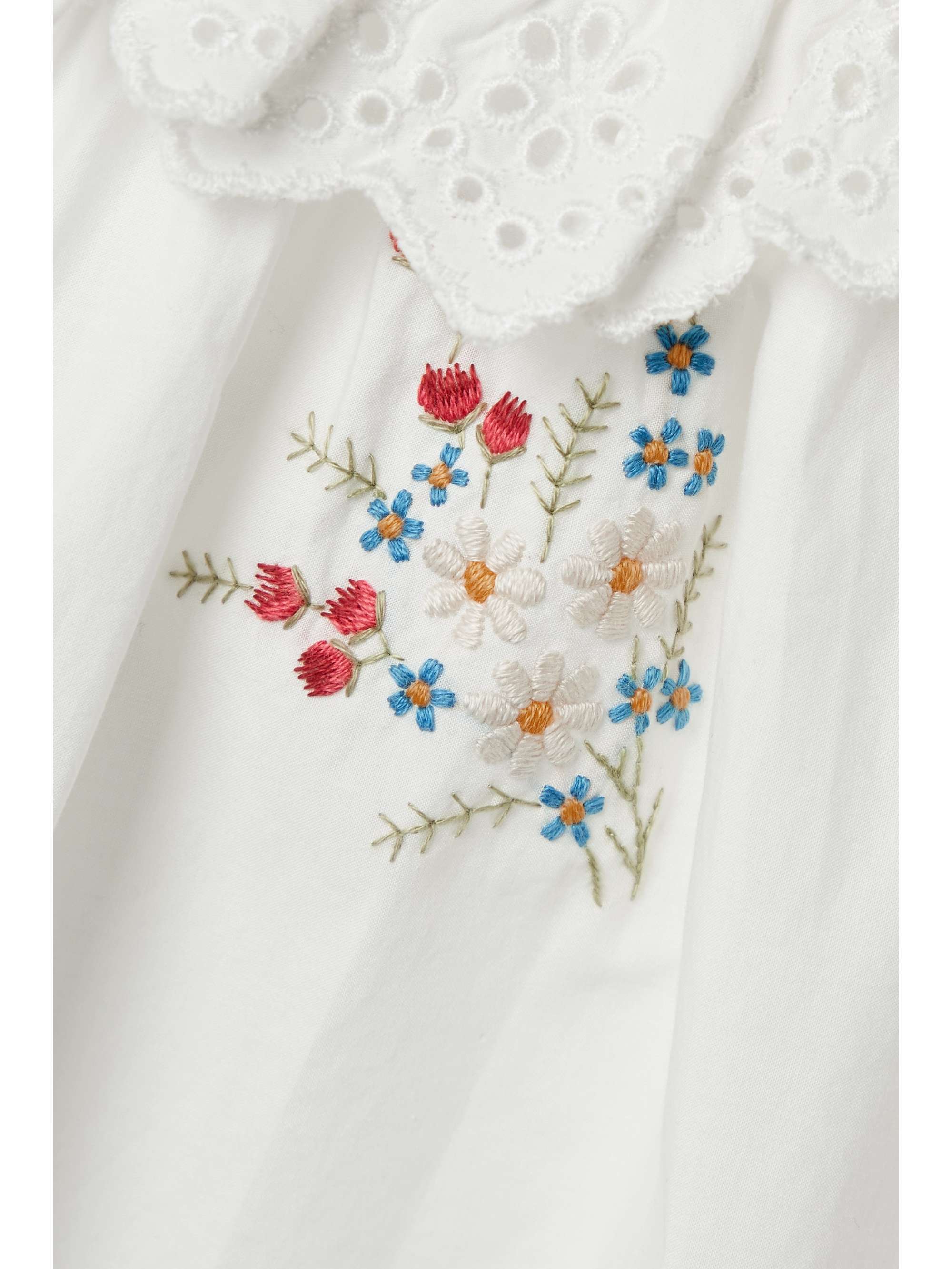 DÔEN Musette embroidered broderie anglaise organic cotton-poplin mini dress