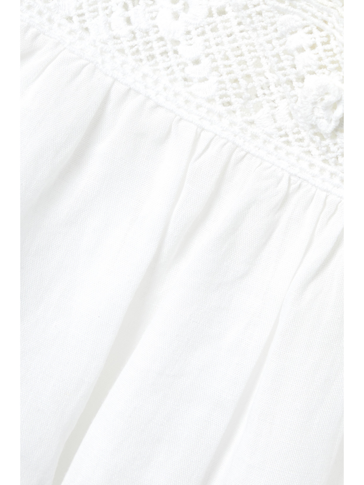 Shop Doen Aphra Crochet-trimmed Ramie Top In White