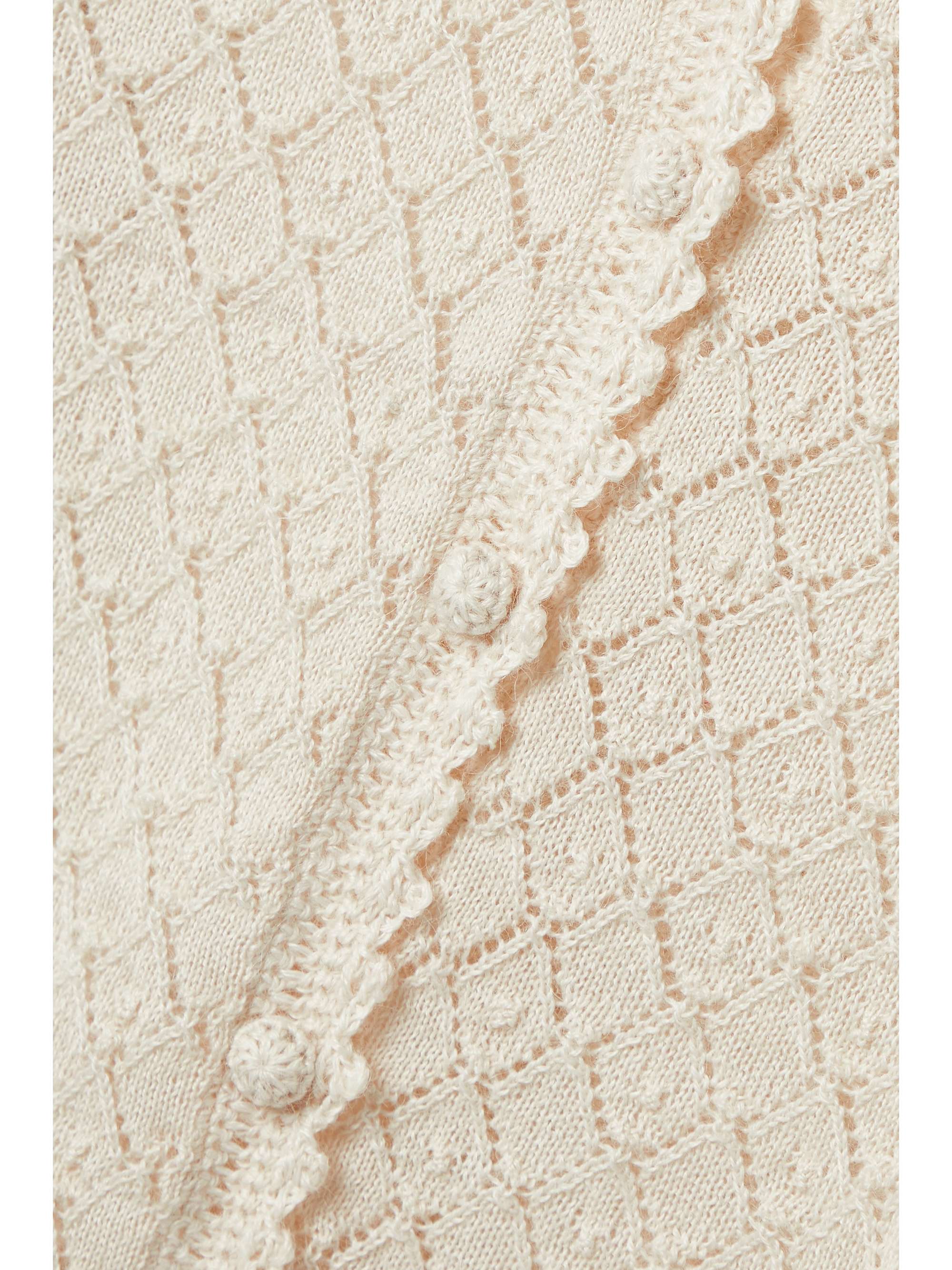 DÔEN Dinah pointelle-knit alpaca and silk-blend cardigan