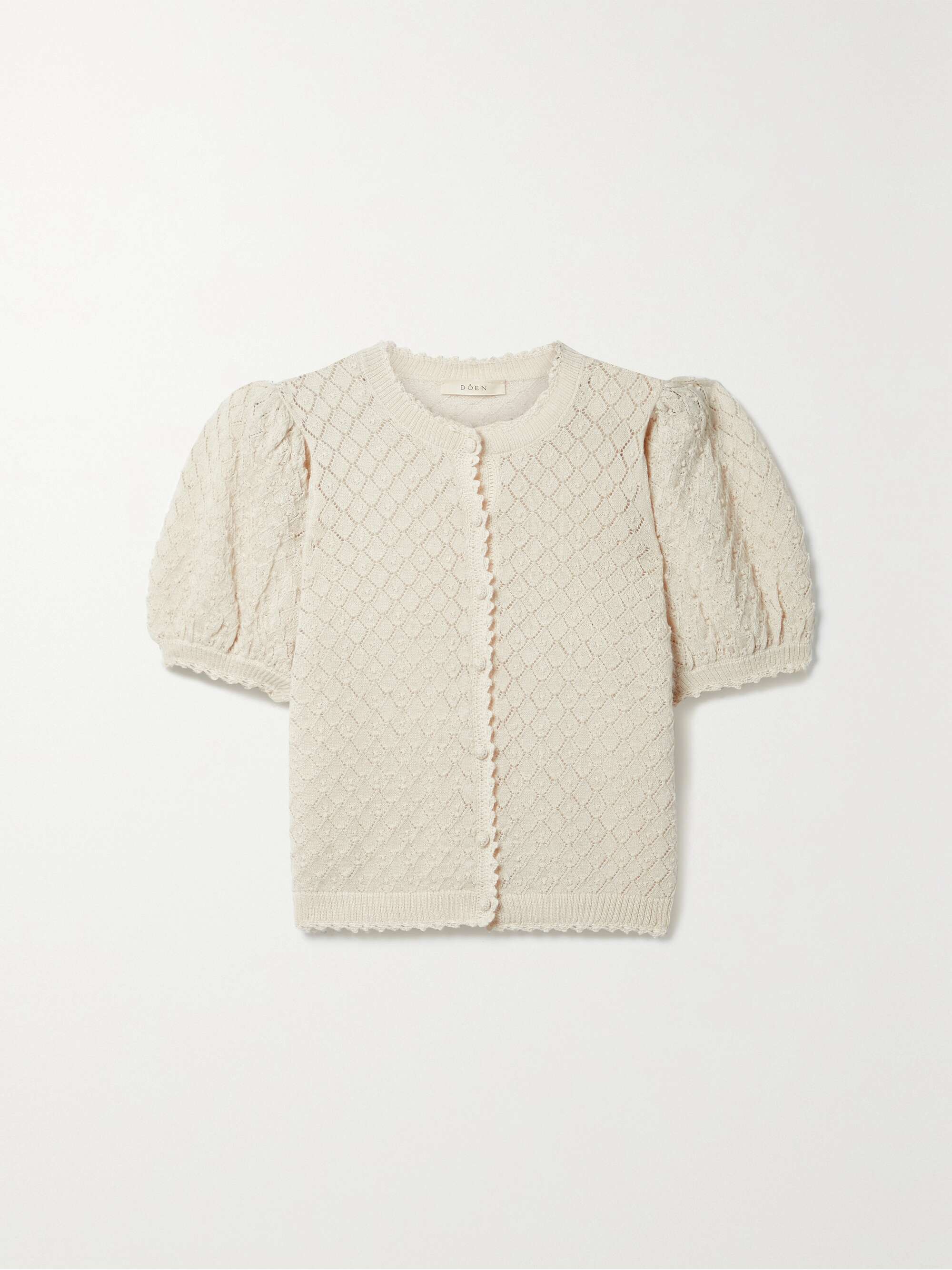 DÔEN Dinah pointelle-knit alpaca and silk-blend cardigan | NET-A-PORTER