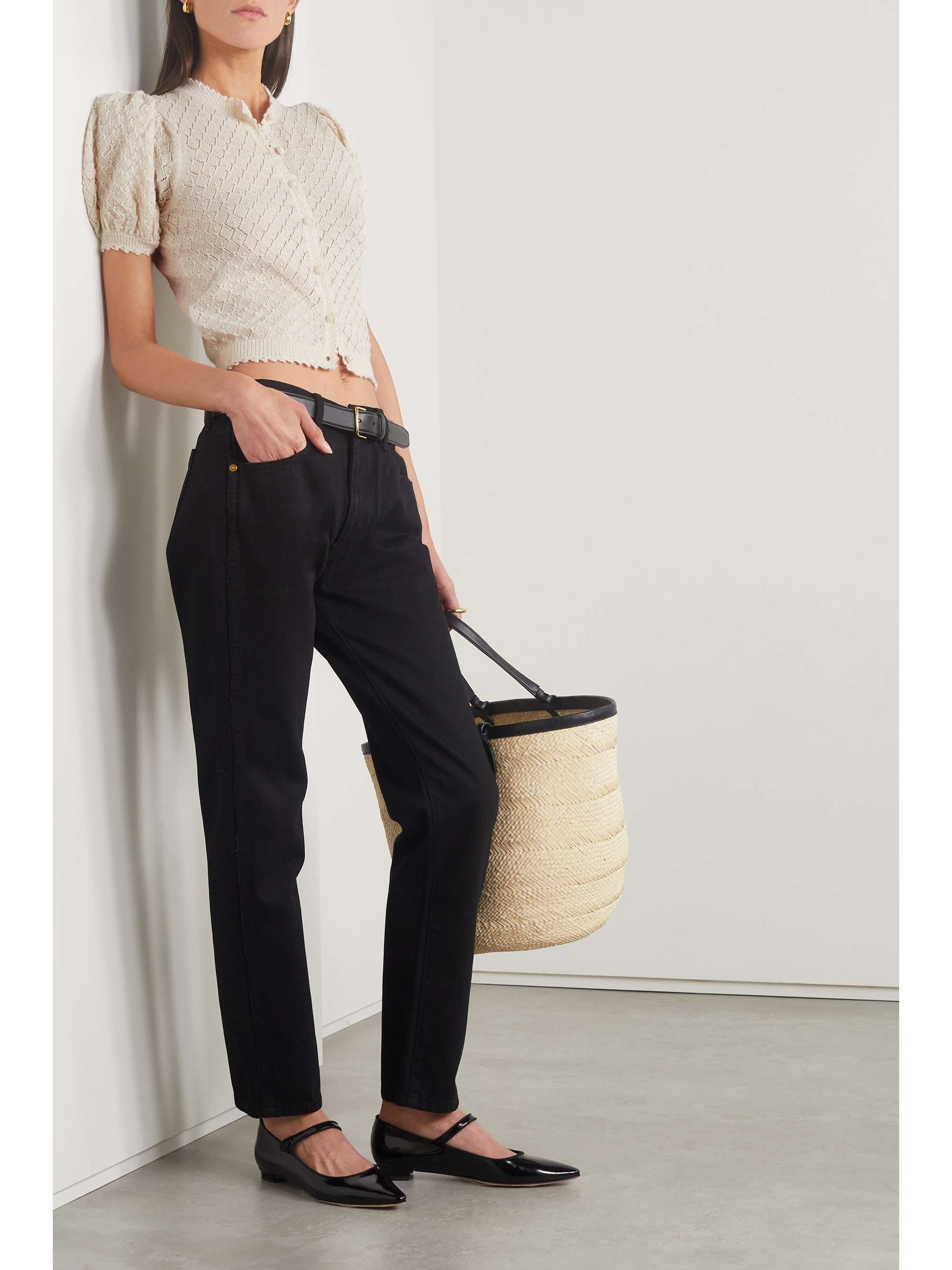 DÔEN Dinah pointelle-knit alpaca and silk-blend cardigan