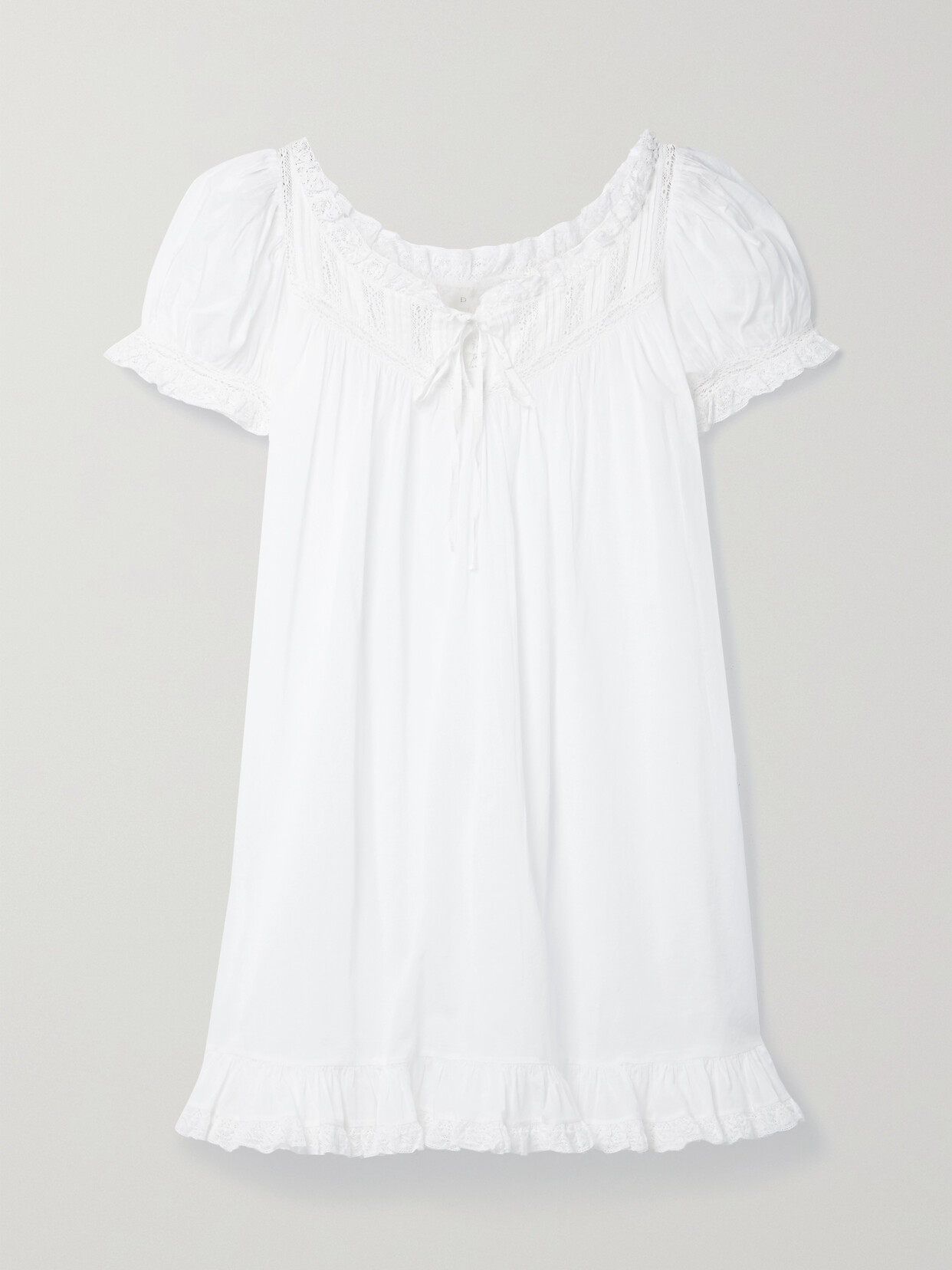 DÔEN - + Net Sustain Ainsley Crochet-trimmed Ruffled Organic Cotton-voile Nightdress - White