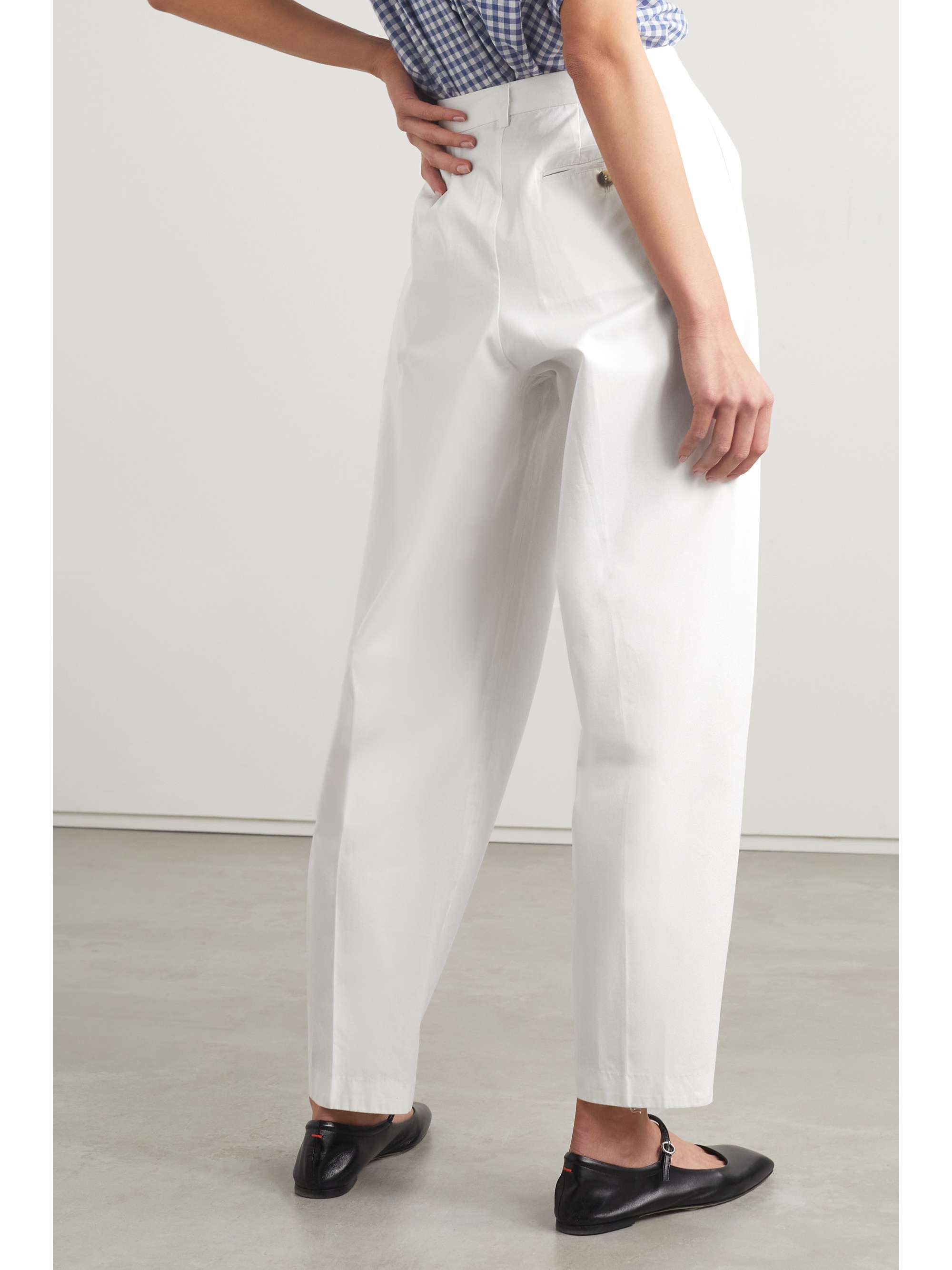DÔEN Grover pleated cotton-twill tapered pants