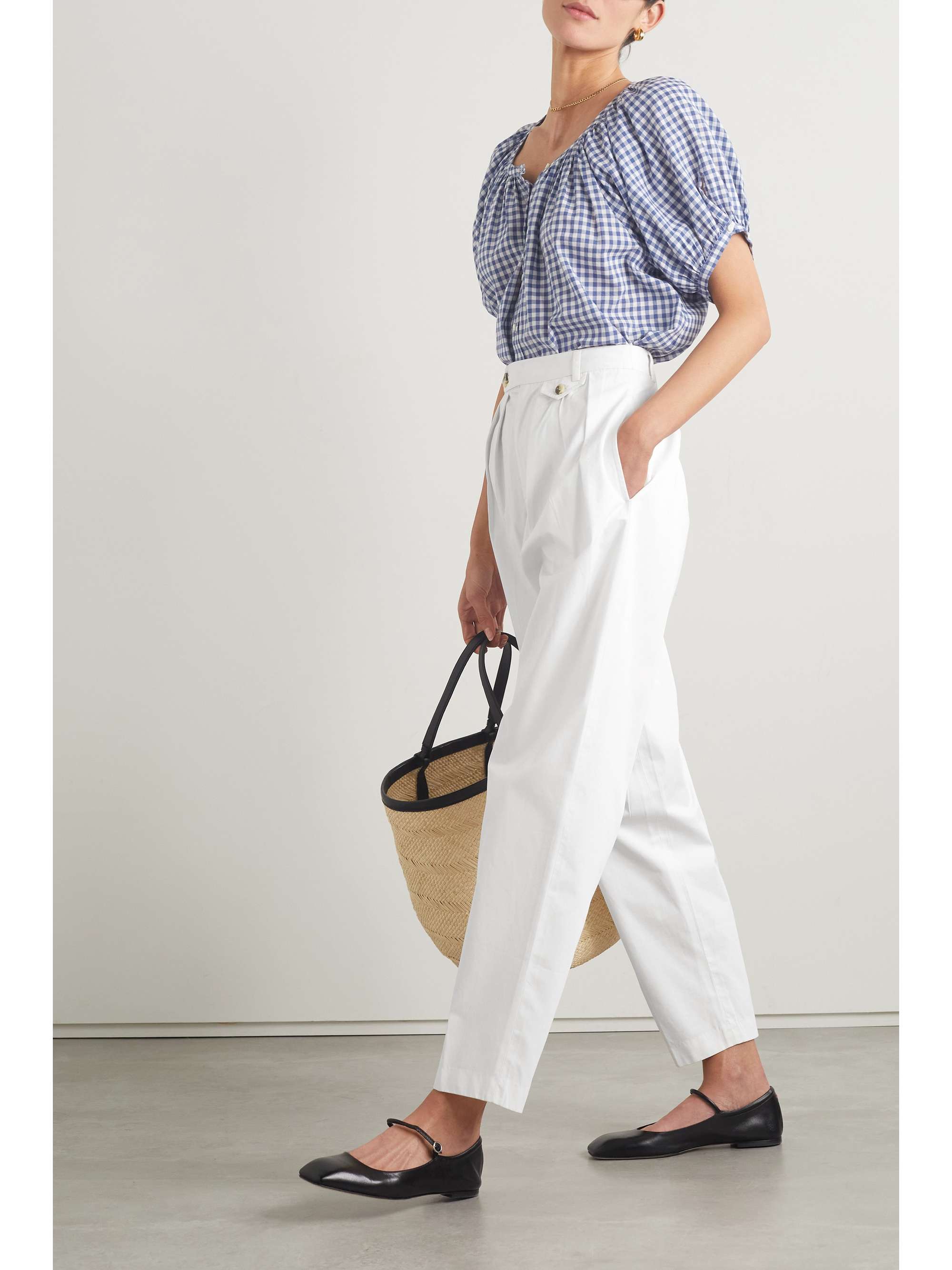 DÔEN Grover pleated cotton-twill tapered pants
