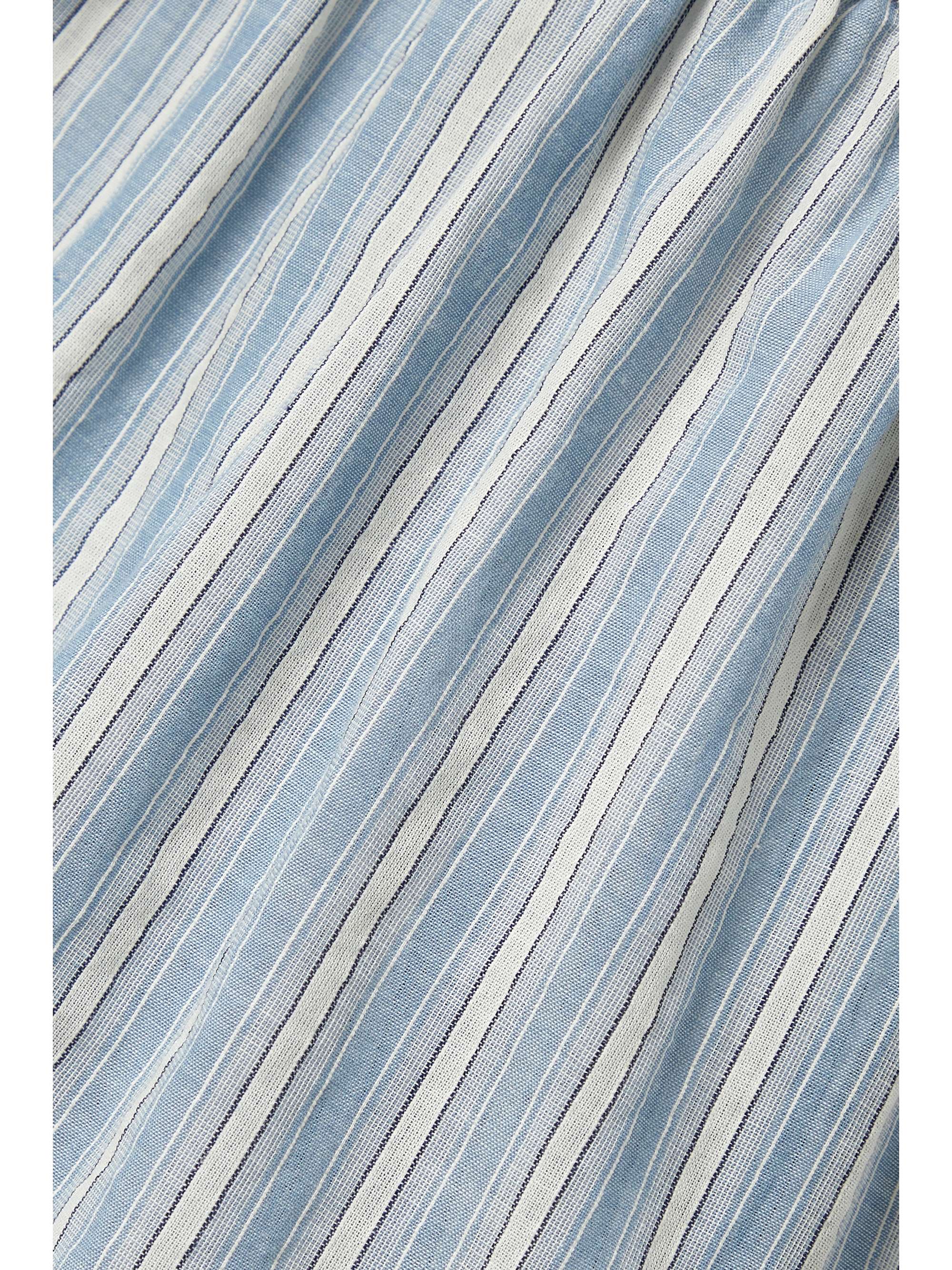 DÔEN Blaze ruffled striped organic cotton shorts