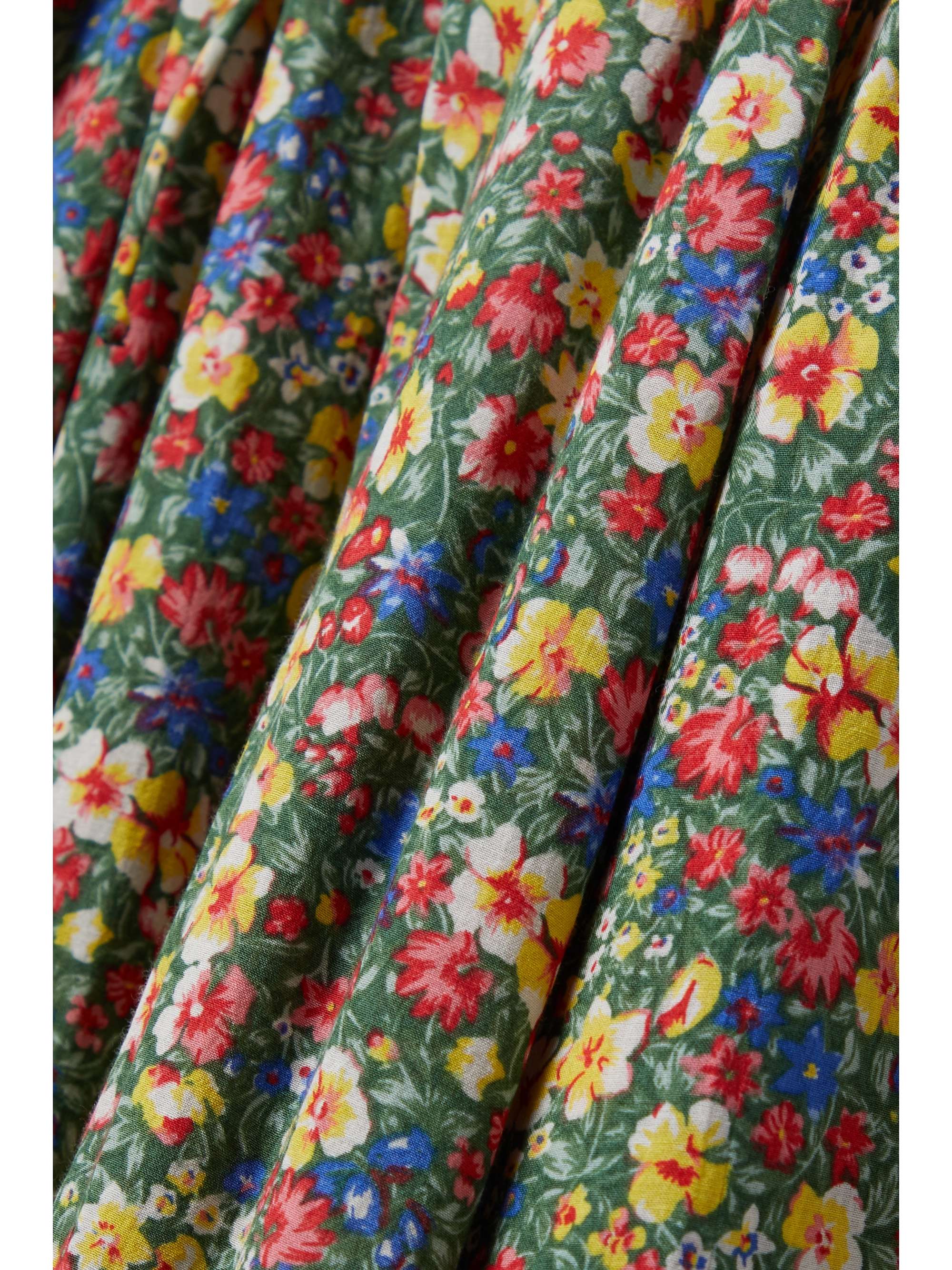 DÔEN Emmaretta shirred floral-print organic cotton-blend voile midi dress
