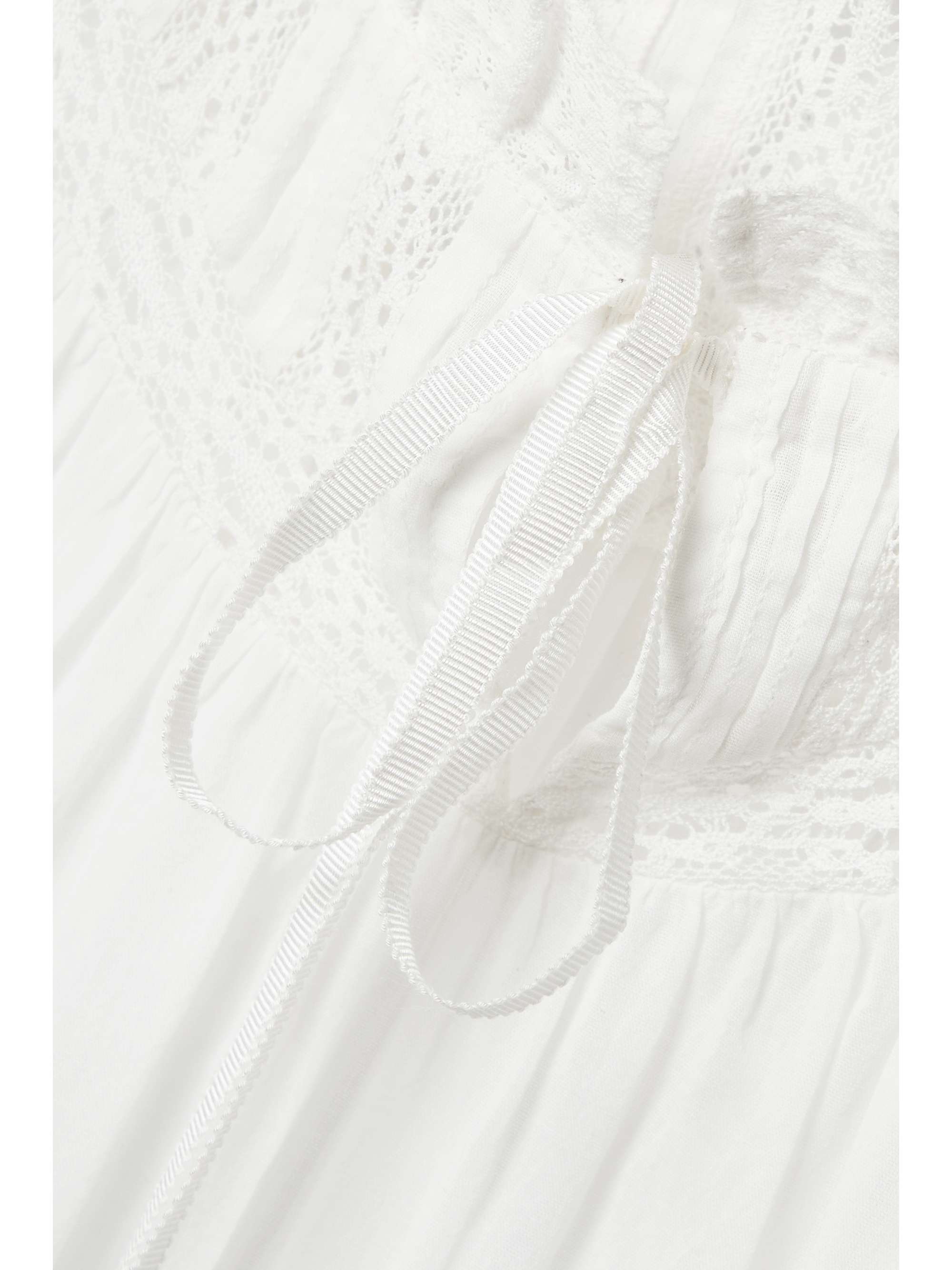 DÔEN Alessia crochet lace-trimmed pintucked organic cotton-voile midi dress