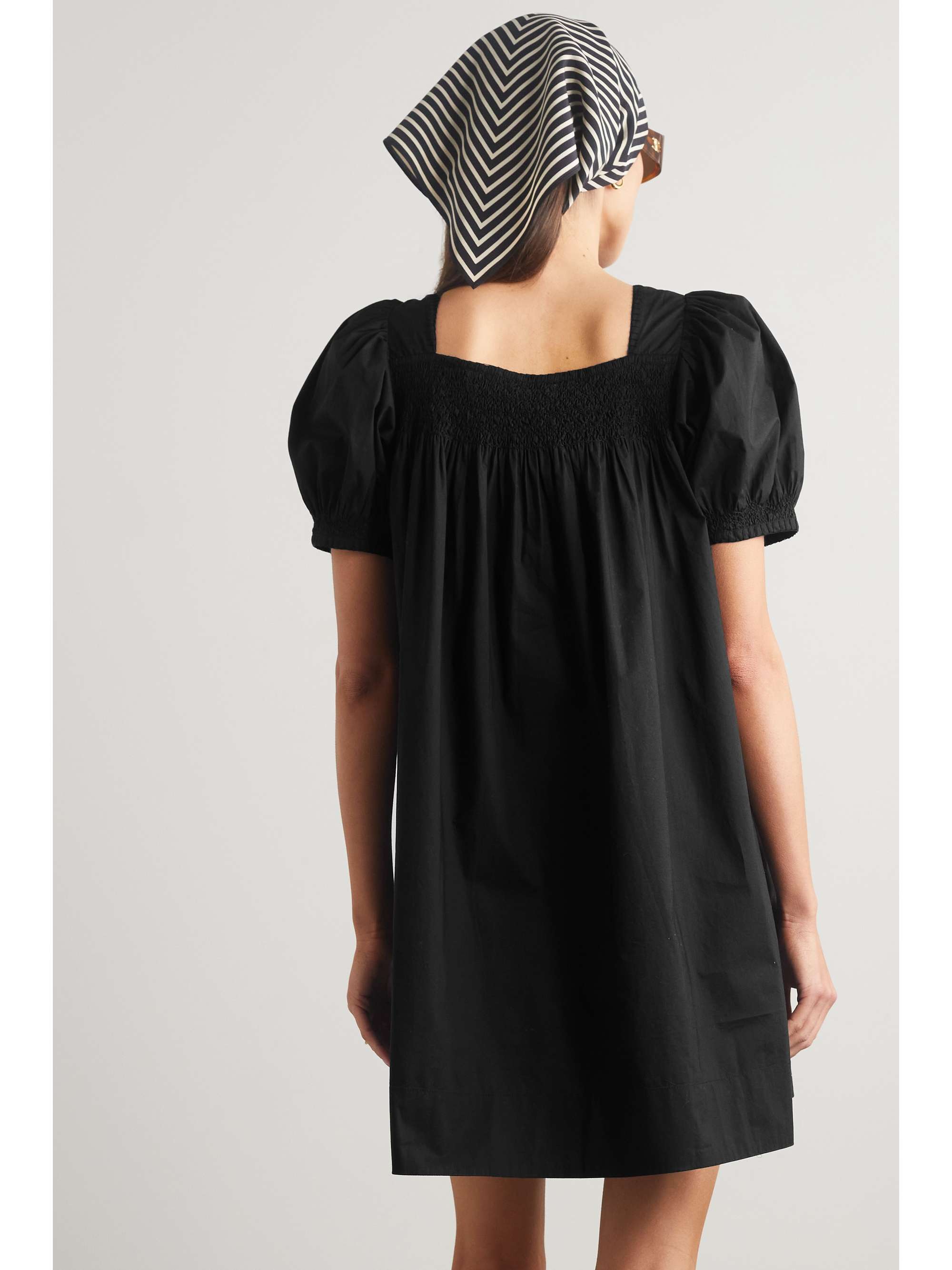 DÔEN Earhart smocked organic cotton-poplin mini dress