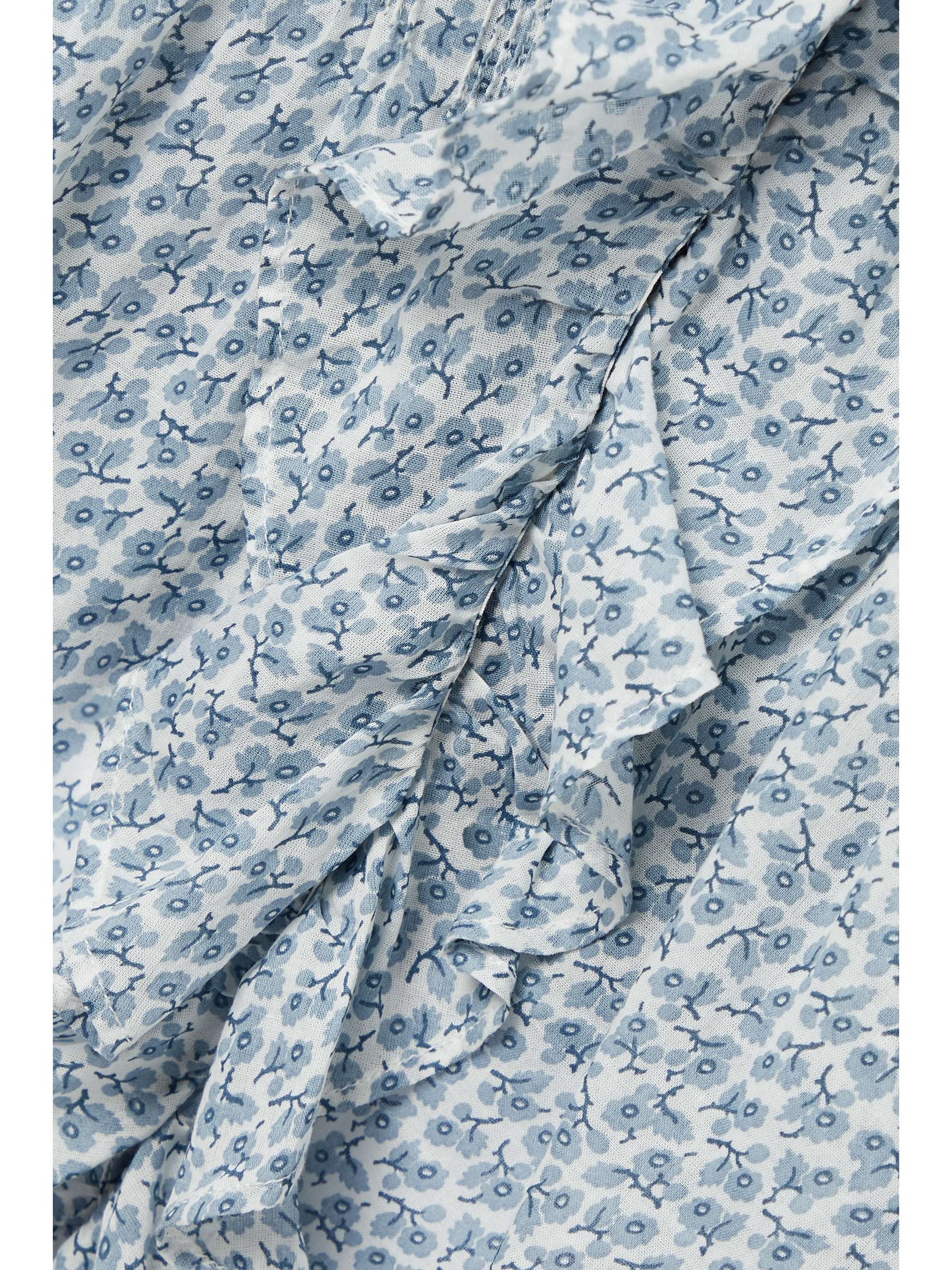 DÔEN Leanna pintucked floral-print organic cotton-voile blouse