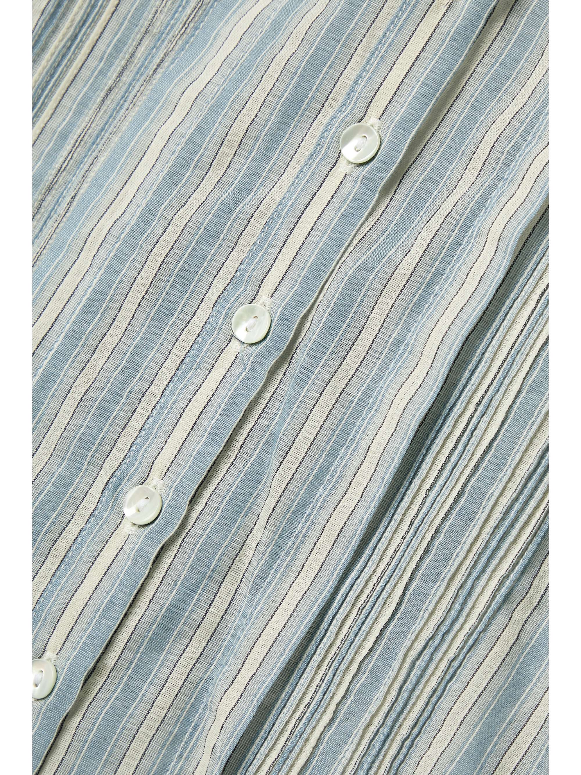 DÔEN Lillie striped organic cotton-voile shirt