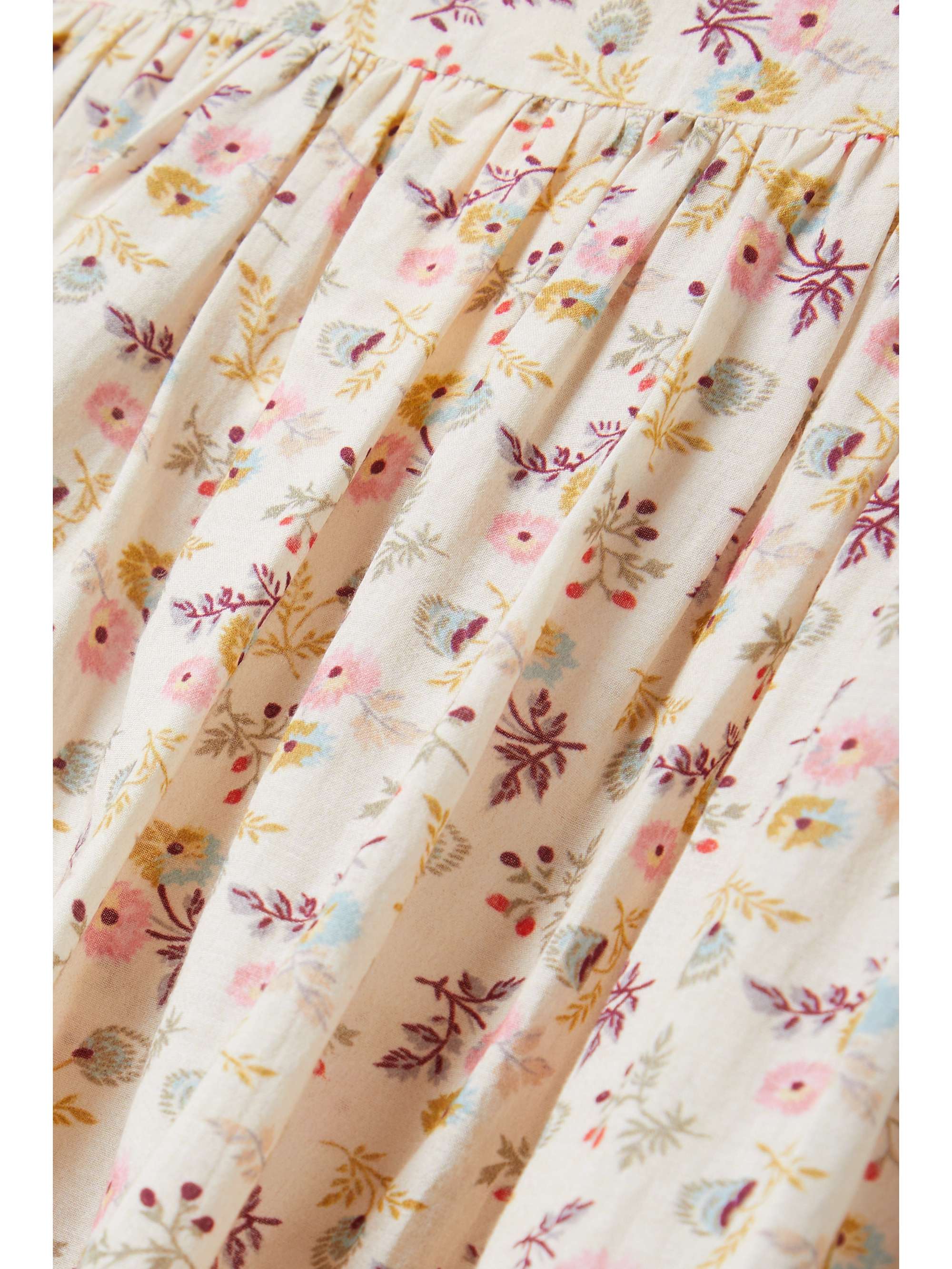 DÔEN Gia ruffled floral-print organic cotton-blend voile midi dress