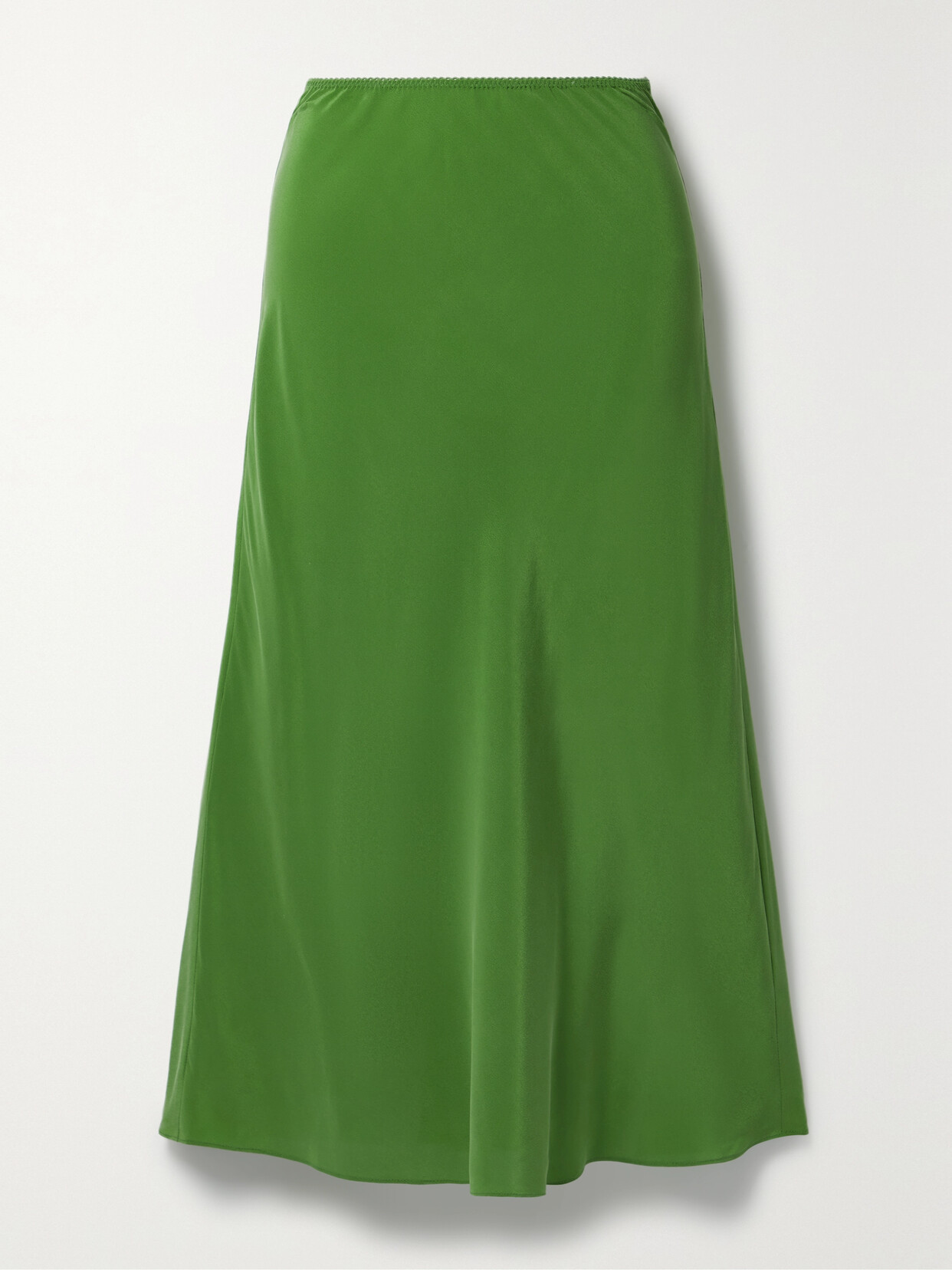 DÔEN - Elowen Silk Crepe De Chine Midi Skirt - Green