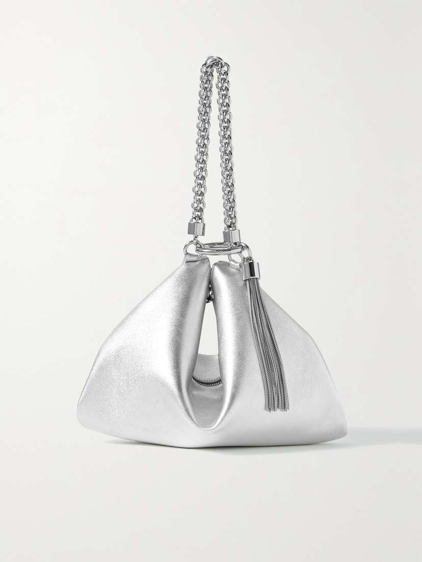 Jimmy Choo Callie Tasseled Metallic Leather Shoulder Bag