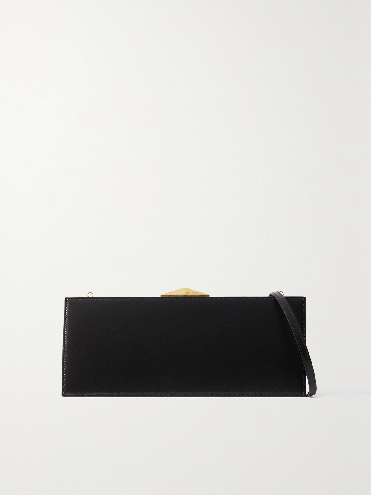 Jimmy Choo Leather Diamond Cocktail Clutch Bag In Black