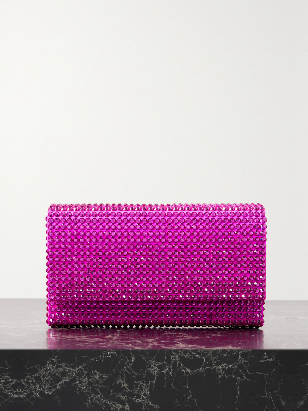 Amina Muaddi Superamini Paloma Crystal-embellished Satin Clutch