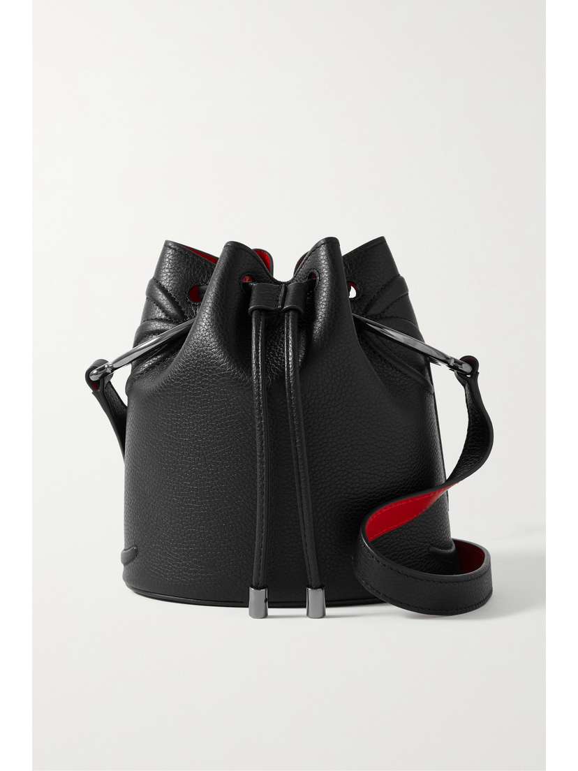 Christian Louboutin By My Side Embellished Textured-leather Bucket Bag