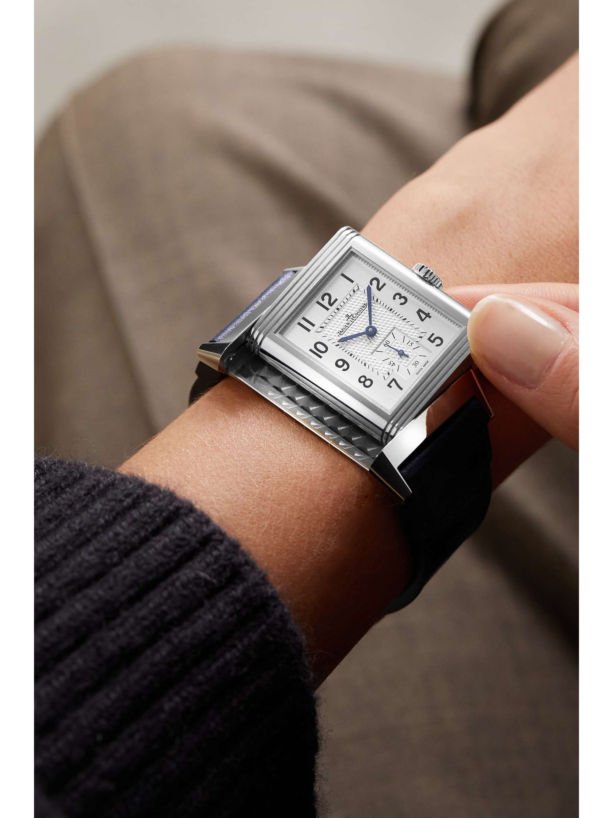 JAEGER LECOULTRE Reverso Classic Hong Kong Limited Edition Hand-Wound 45.6mm stainless steel and leather watch