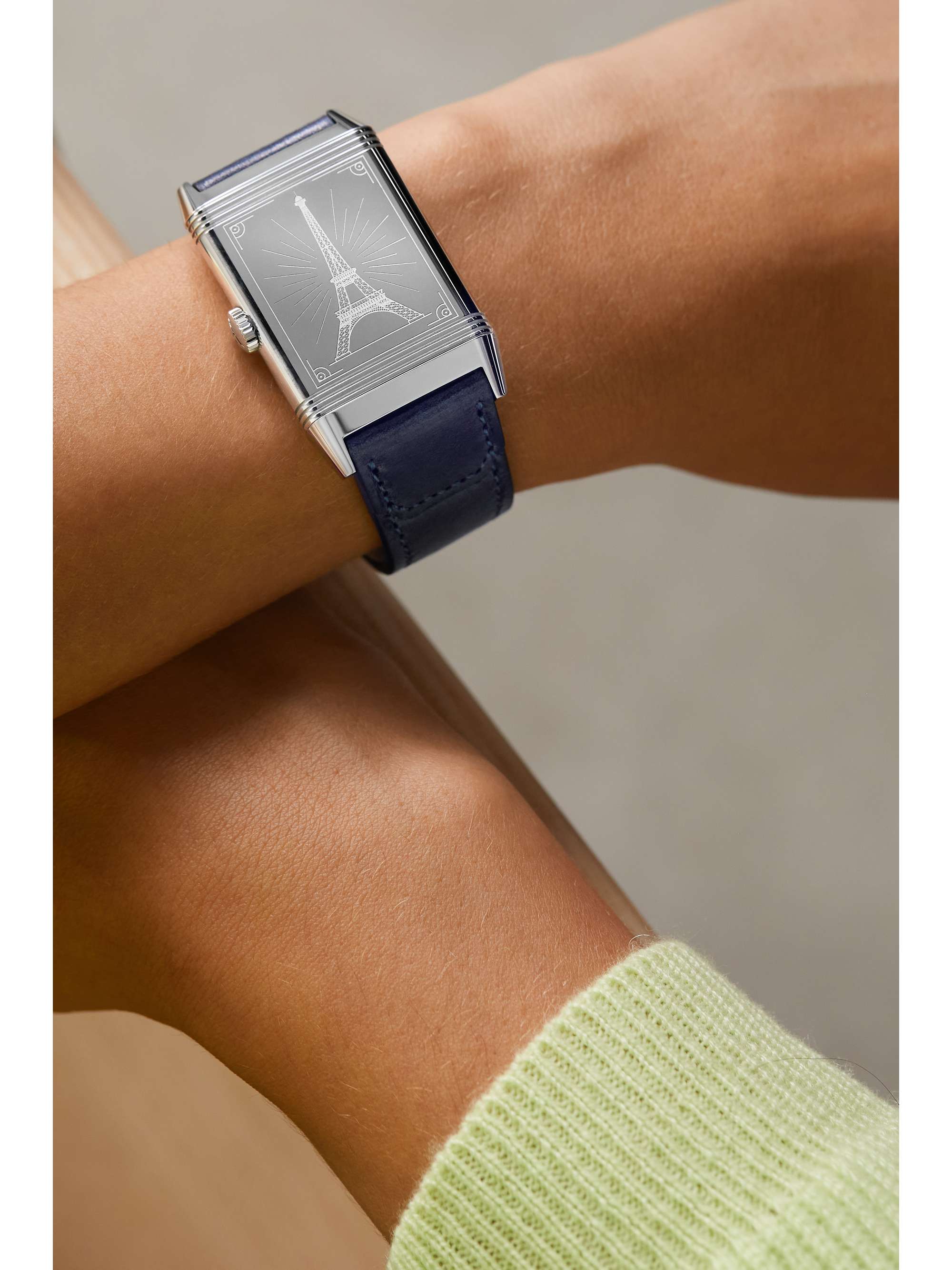JAEGER LECOULTRE Reverso Classic Paris Limited Edition Hand-Wound 45.6mm stainless steel, canvas and leather watch