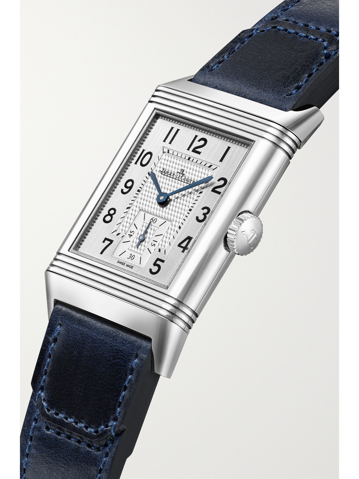 Shop Jaeger-lecoultre Reverso Classic Paris Limited Edition Hand-wound 45.6mm Stainless Steel, Canvas And Leather Watch In Silver