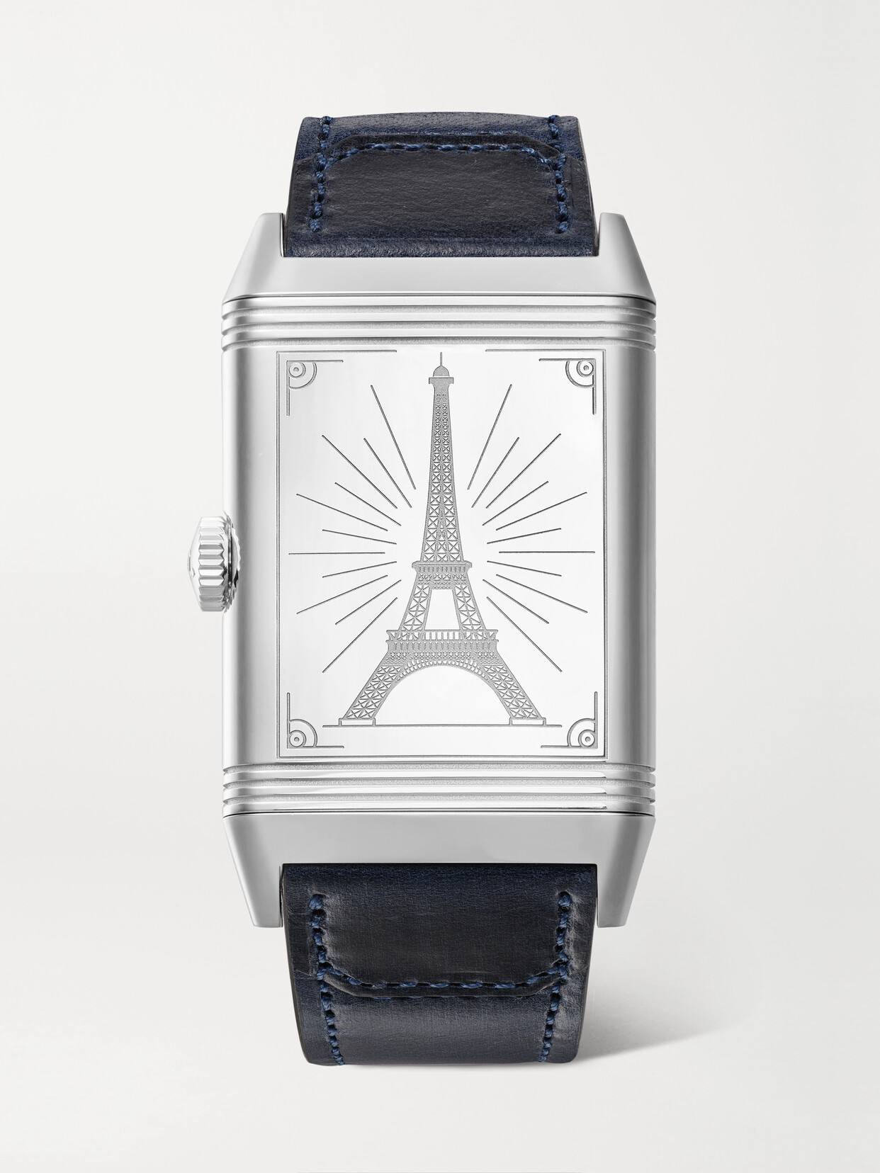 Jaeger-LeCoultre - Reverso Classic Paris Limited Edition Hand-wound 45.6mm Stainless Steel, Canvas And Leather Watch - Silver