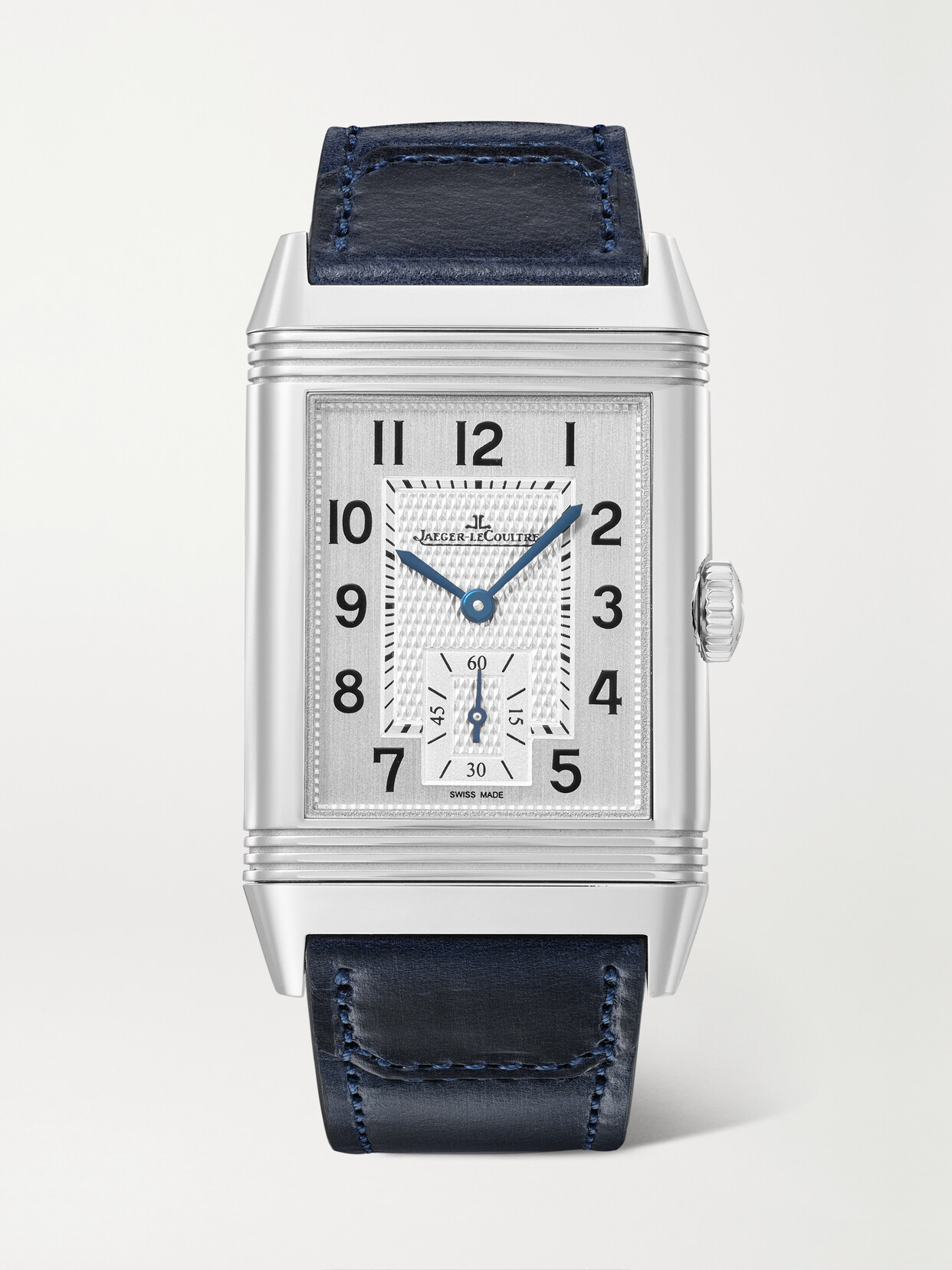 Jaeger-lecoultre Reverso Classic New York Limited Edition Hand-wound 45.6mm Stainless Steel And Leather Watch In Silver