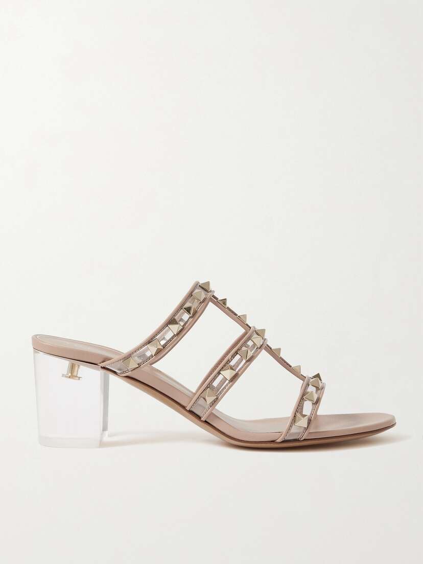 Valentino Garavani Rockstud 60 Pvc And Leather Mules