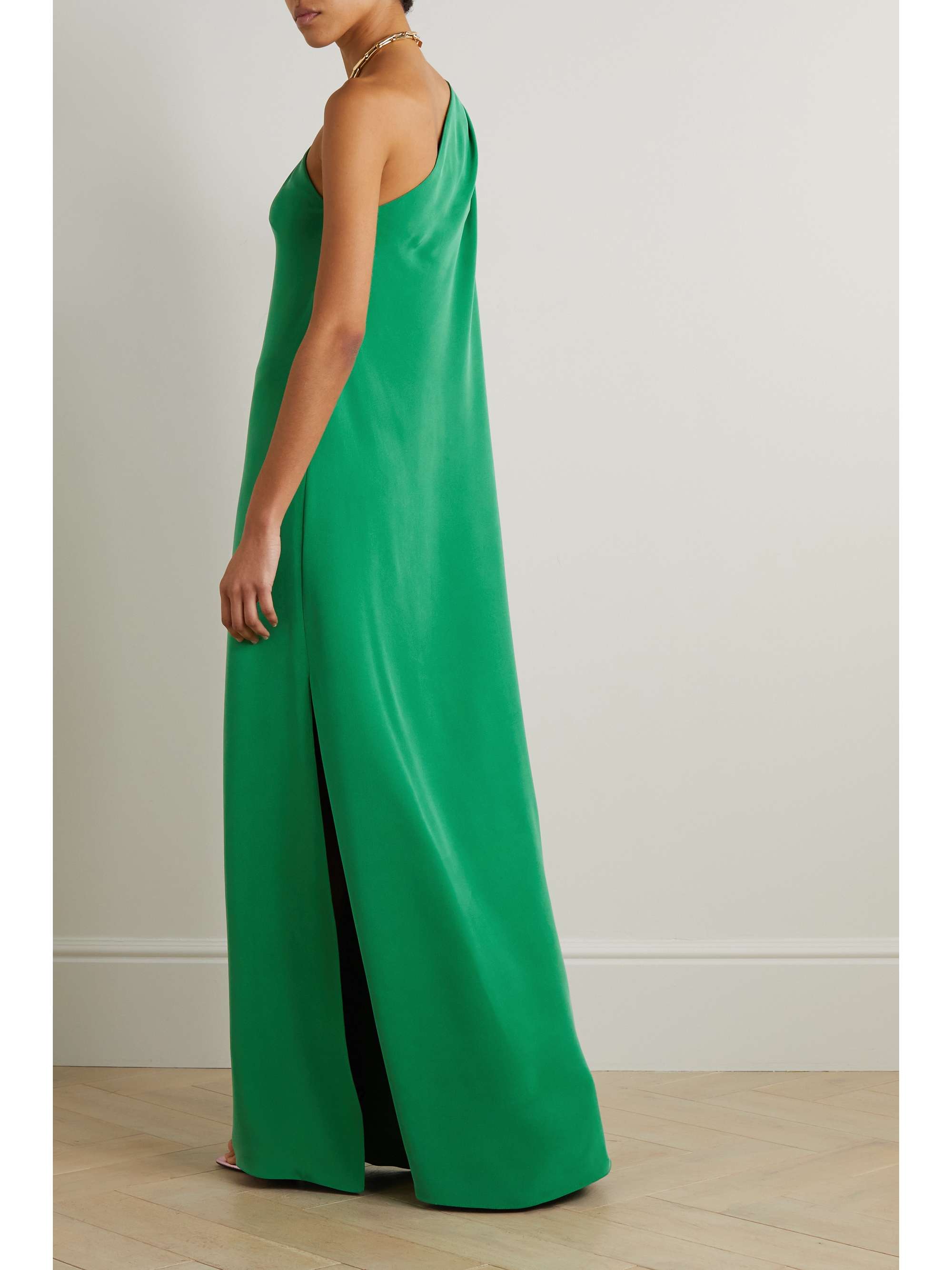 TOM FORD One-shoulder draped silk-satin gown