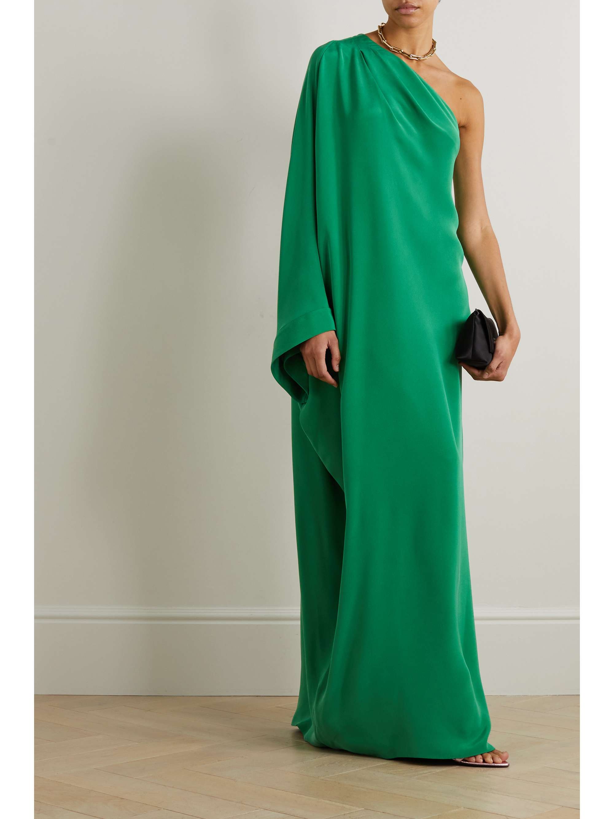 TOM FORD One-shoulder draped silk-satin gown