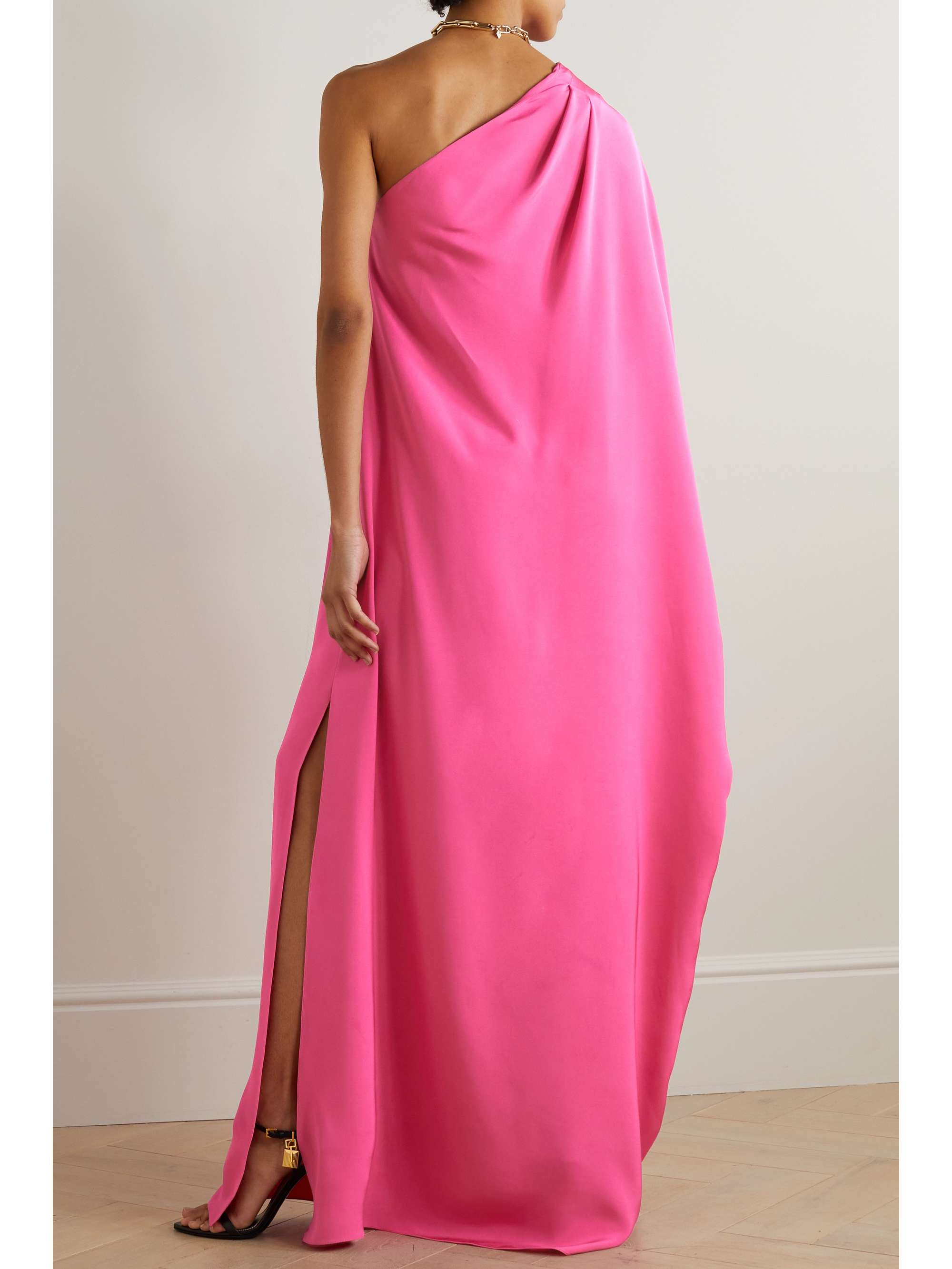TOM FORD One-shoulder draped silk-satin gown