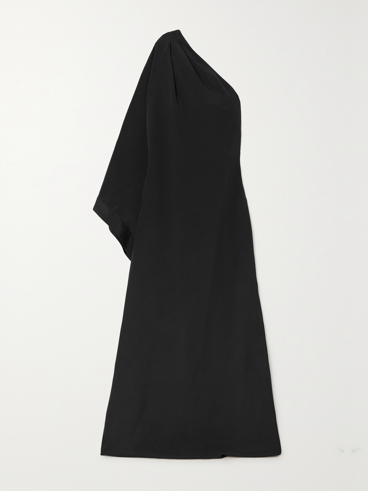 TOM FORD - One-shoulder Draped Silk-satin Gown - Black