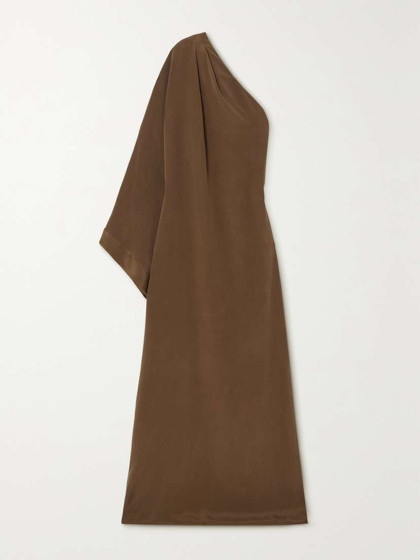Tom Ford One-shoulder Draped Silk-satin Gown
