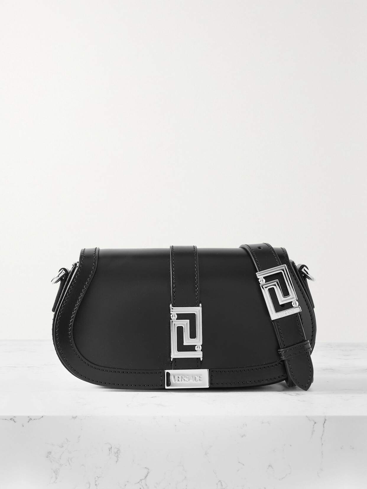 Versace Mini Leather Shoulder Bag - Black