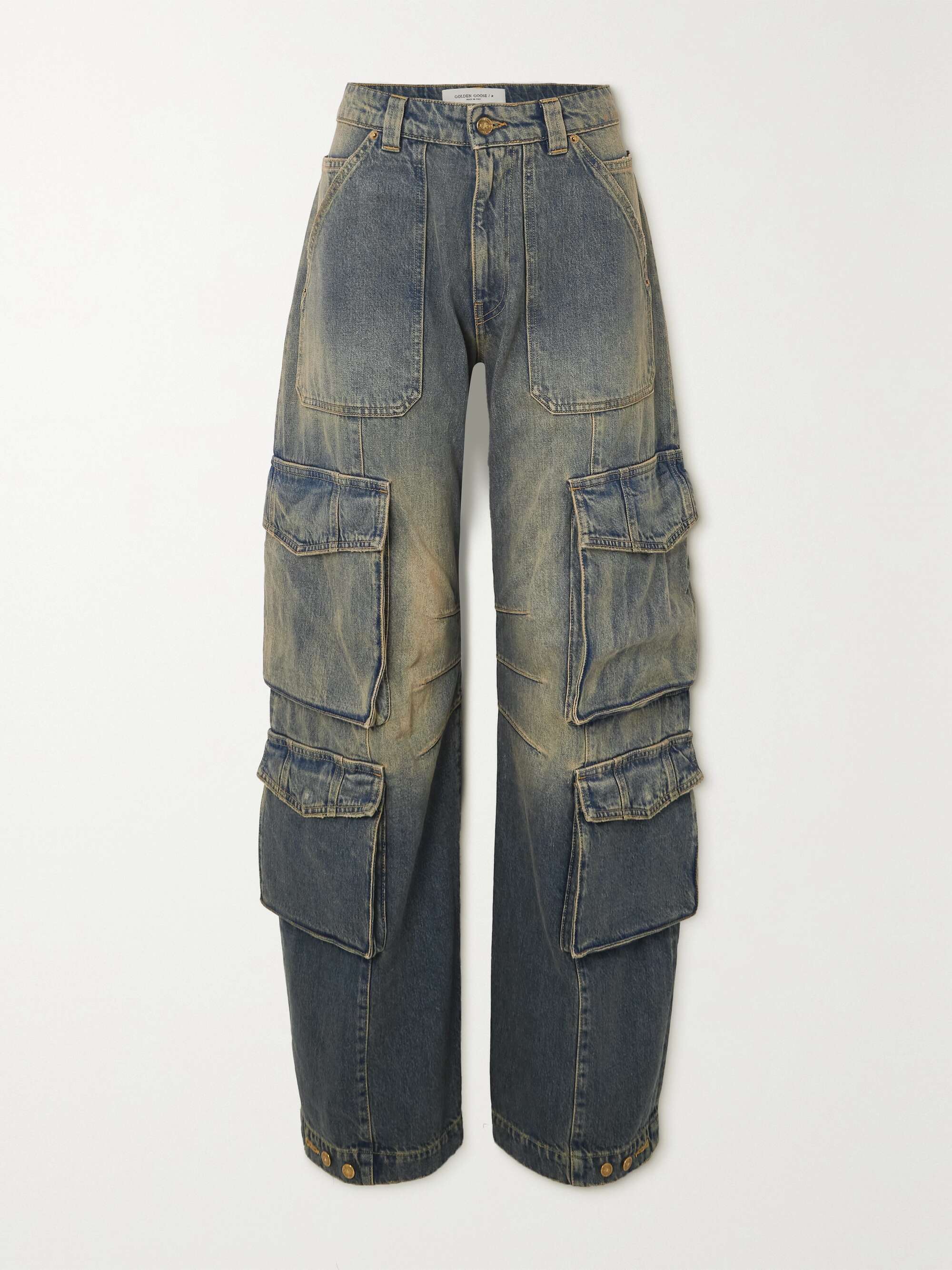 GOLDEN GOOSE Distressed wide-leg cargo jeans