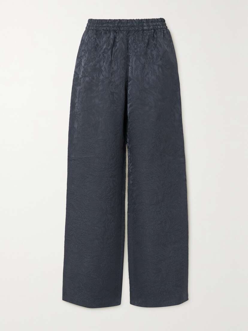 Golden Goose Journey Studded Satin-jacquard Wide-leg Pants