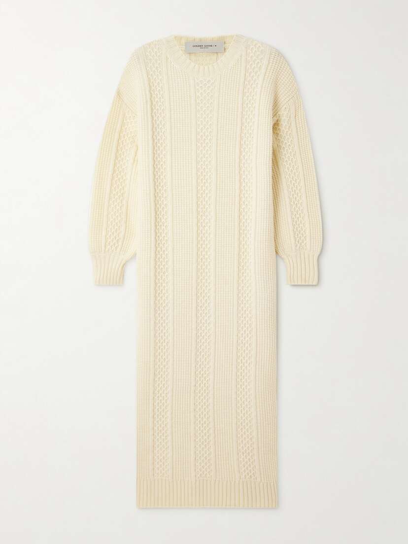 Golden Goose Embroidered Knitted Wool Maxi Dress