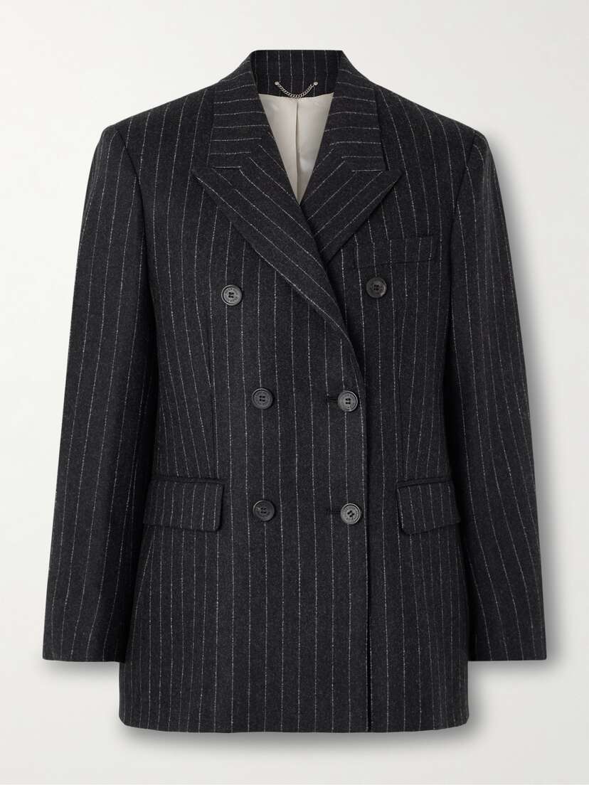 Golden Goose Double-breasted Pinstriped Wool-blend Flannel Blazer