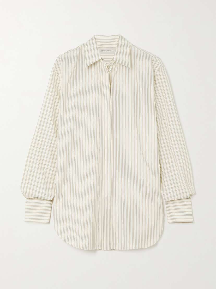 Golden Goose Striped Cotton-poplin Shirt