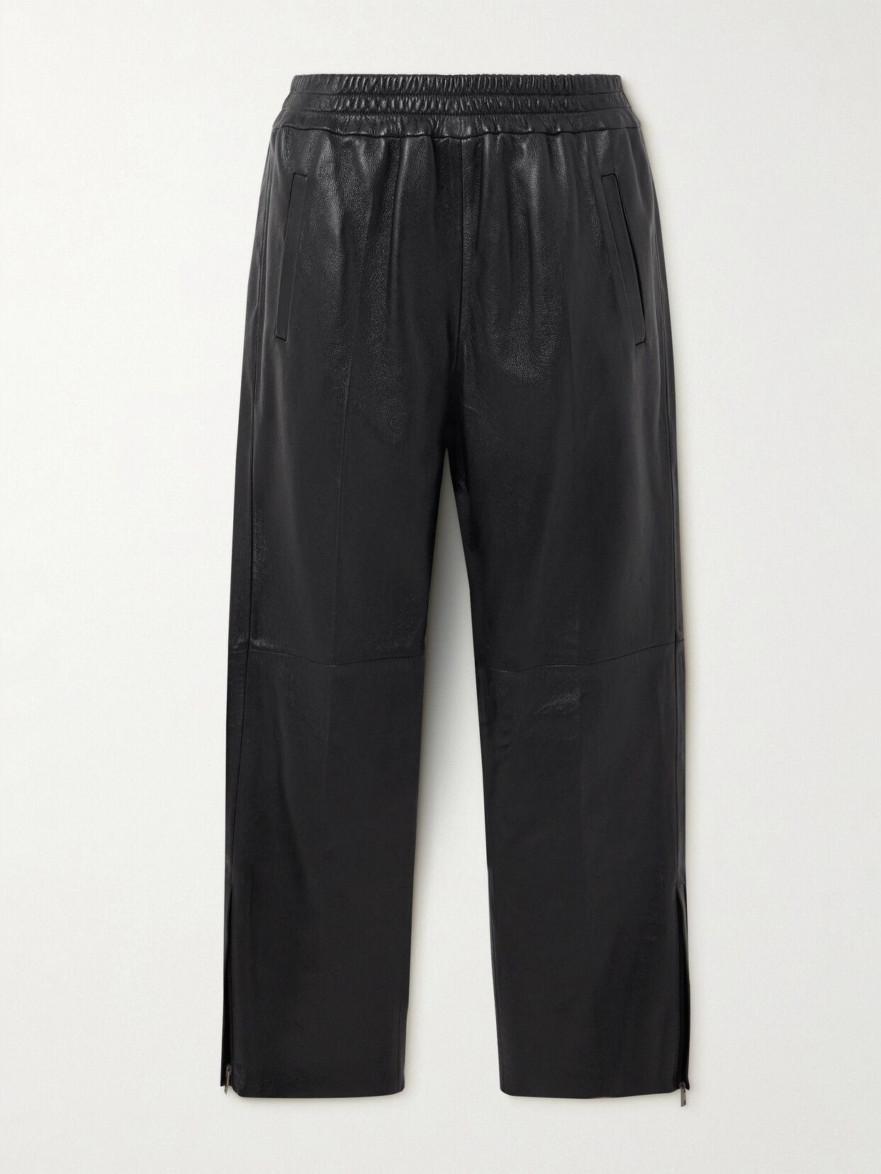 Golden Goose - Textured-leather Straight-leg Pants - Black