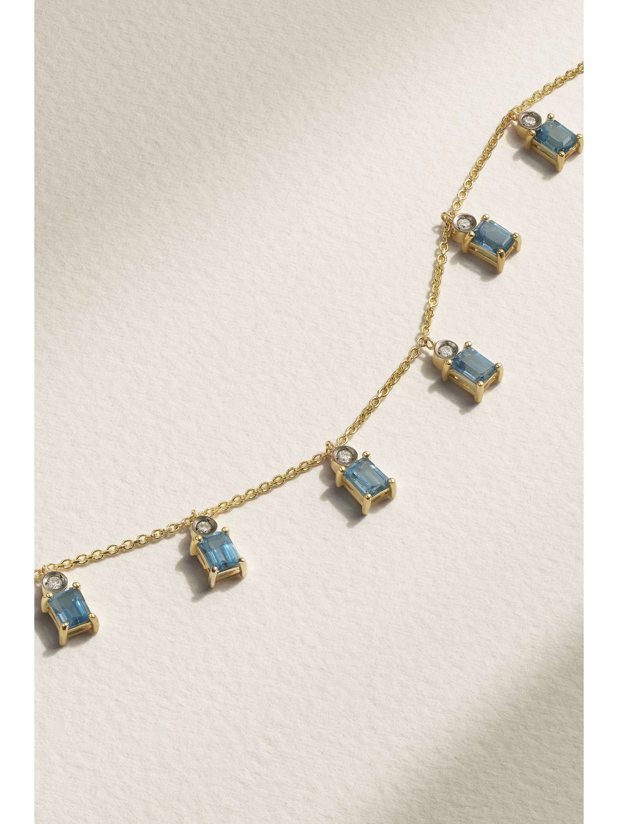 DIANE KORDAS Charm 18-karat gold, topaz and diamond necklace