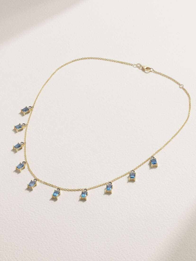 Diane Kordas Charm 18-karat Gold, Topaz And Diamond Necklace