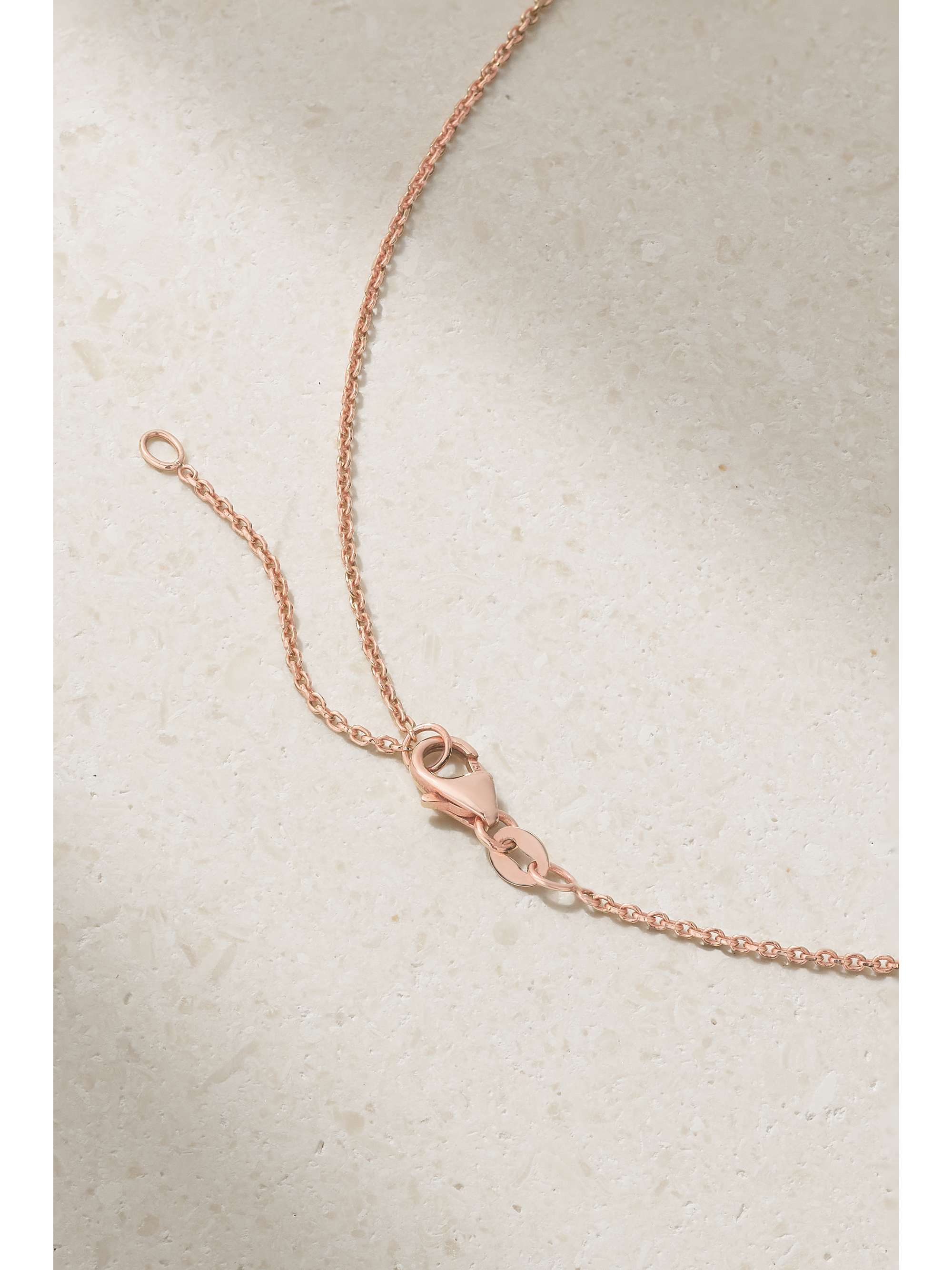 DIANE KORDAS Charm 18-karat rose gold, morganite and diamond necklace