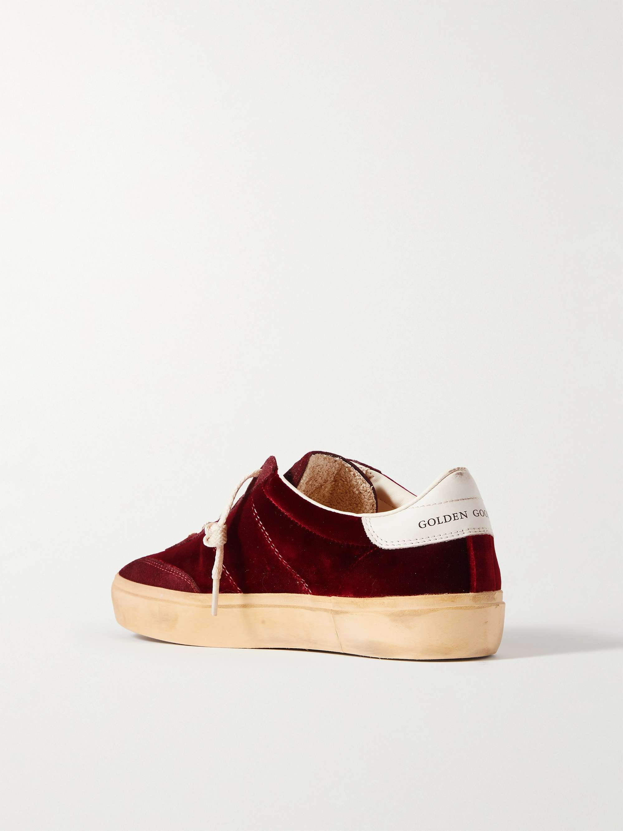 GOLDEN GOOSE Soul-Star distressed suede and leather-trimmed velvet ...