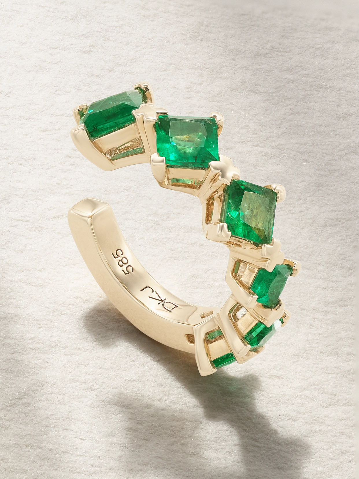 Shop Diane Kordas 14-karat Gold Emerald Ear Cuff