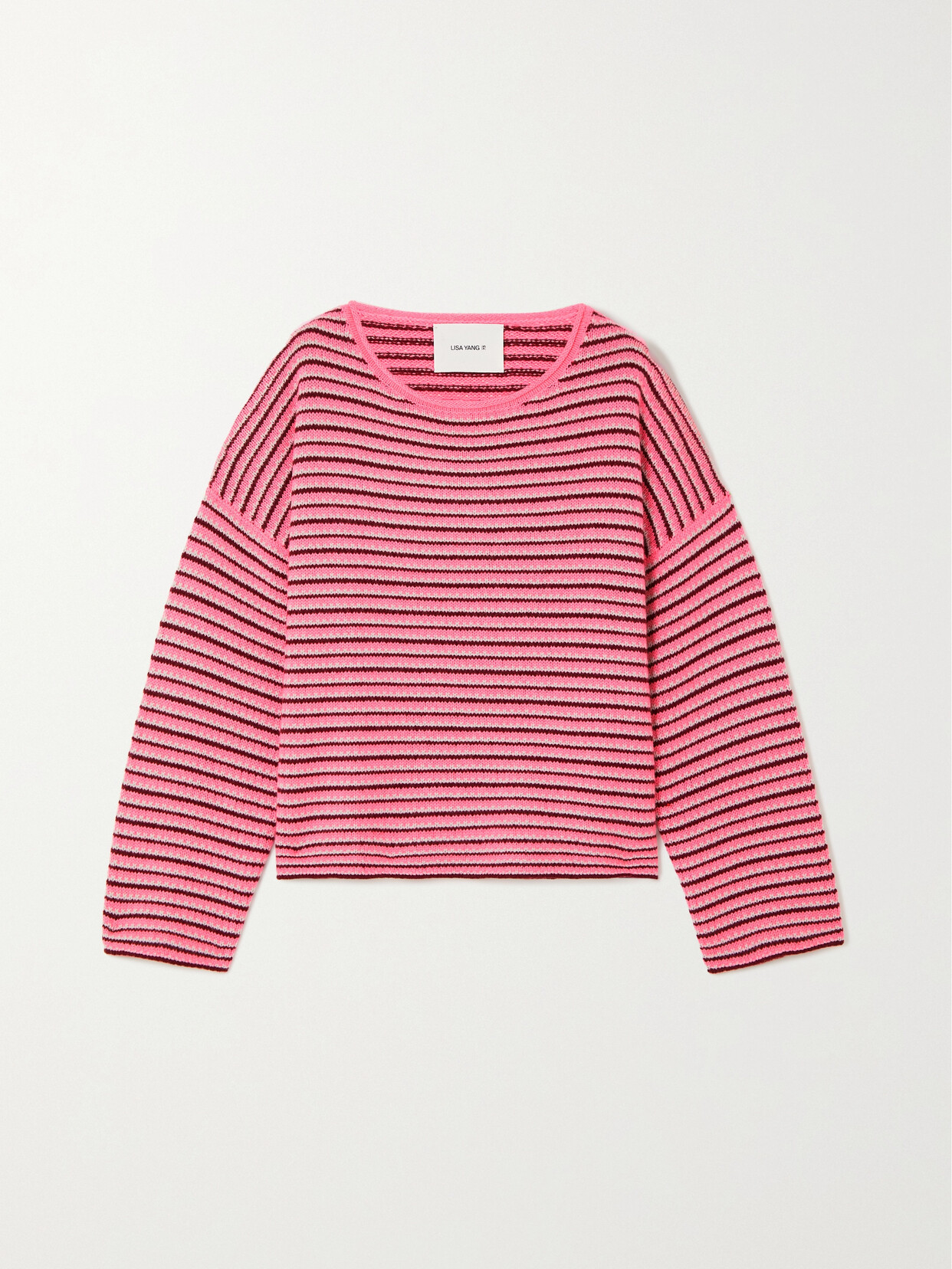 LISA YANG - Avery Striped Cashmere Sweater - Pink